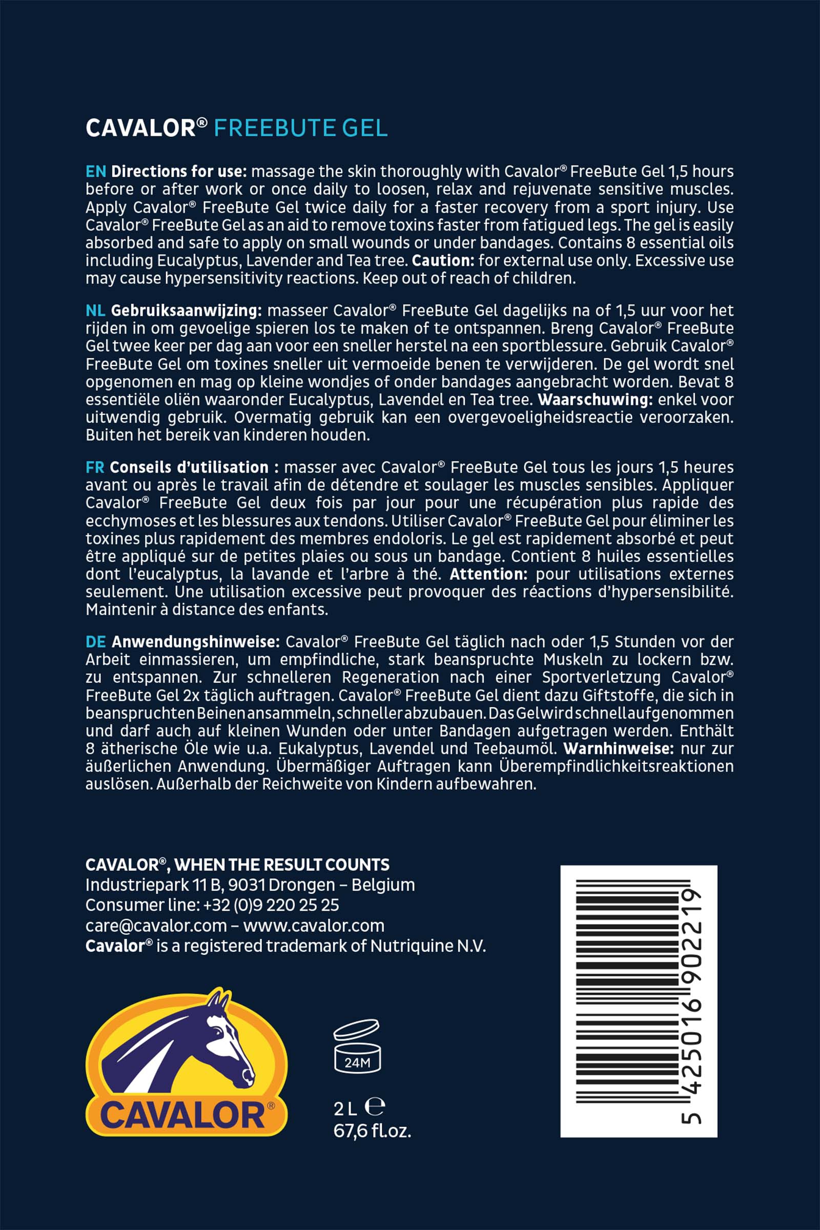 Cavalor Freebute Gel, Muskler Leder & Senor, 2l