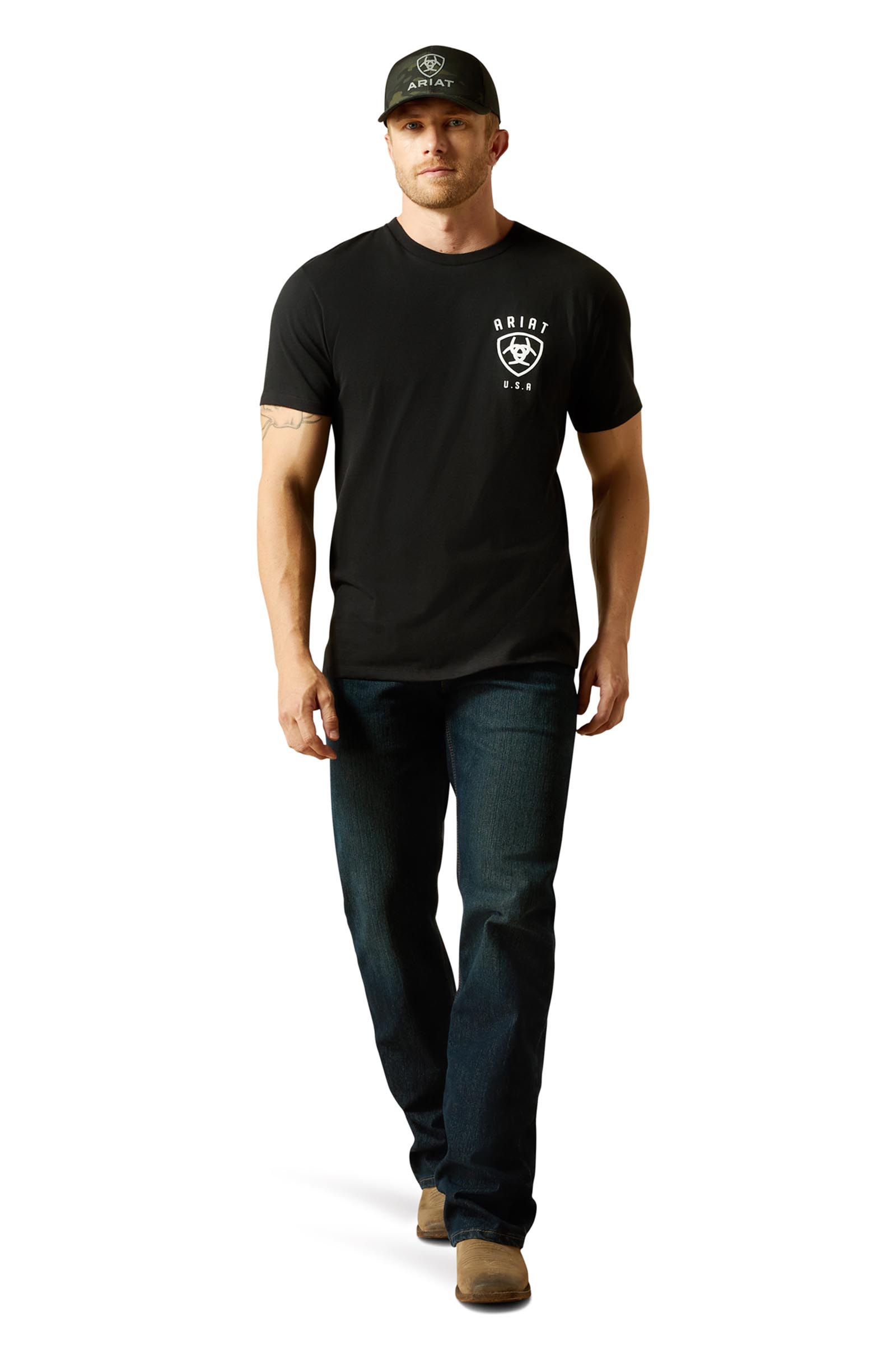 Ariat Faded Bull herr t-shirt
