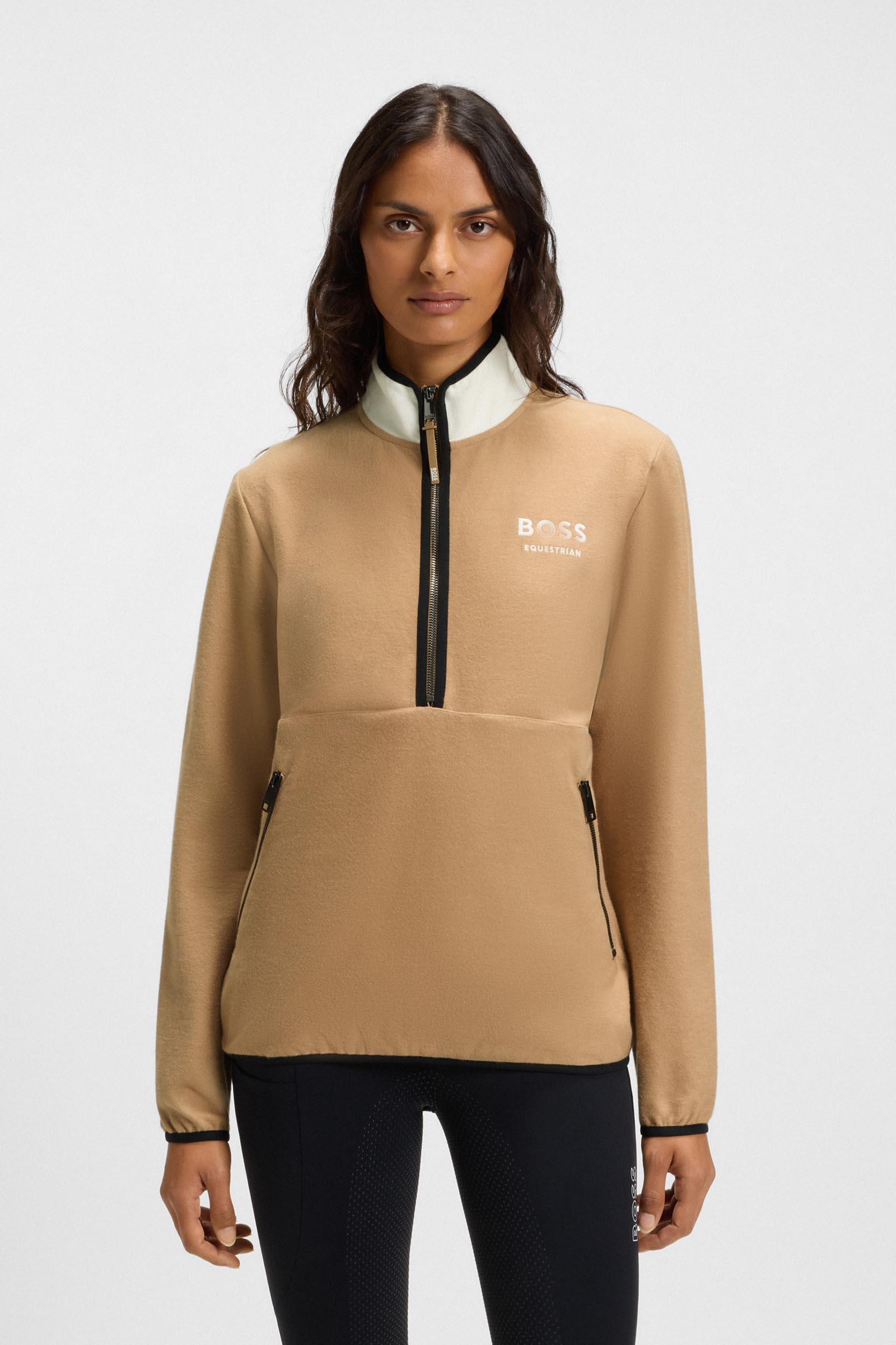 Boss Fedora dam Felpa halvdragkedja