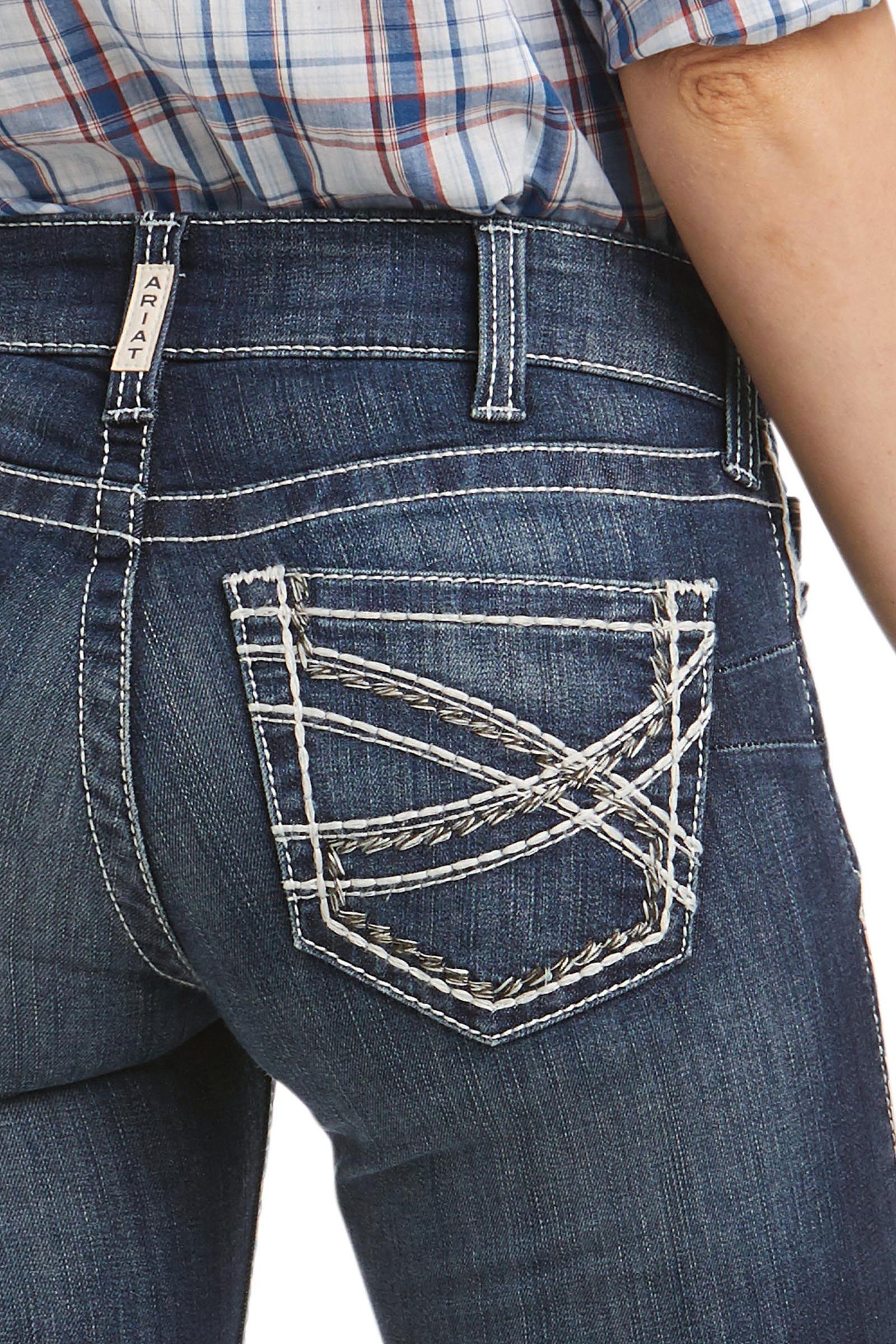 Ariat R.E.A.L. Mid Rise Stretch Entwined Mid-rise stretch bootcut-jeans f&ouml;r dam