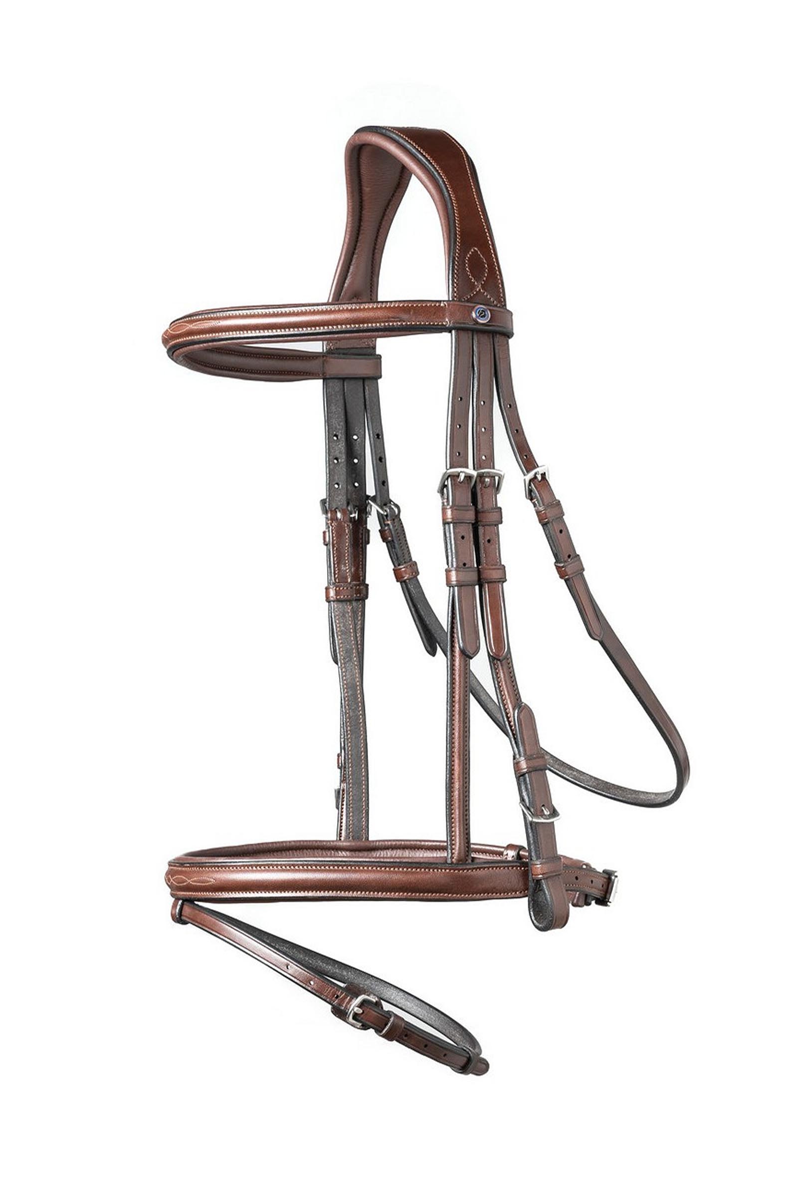 Brown/Silver Trust Equestrian Knokke Combine Noseband Bridle Classic