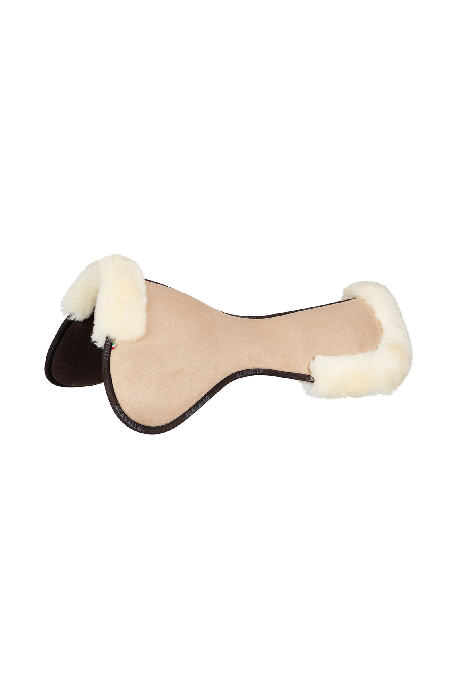 Light Brown/ Natural Acavallo Close Contact Memory Foam Halvpadd med lammskinn