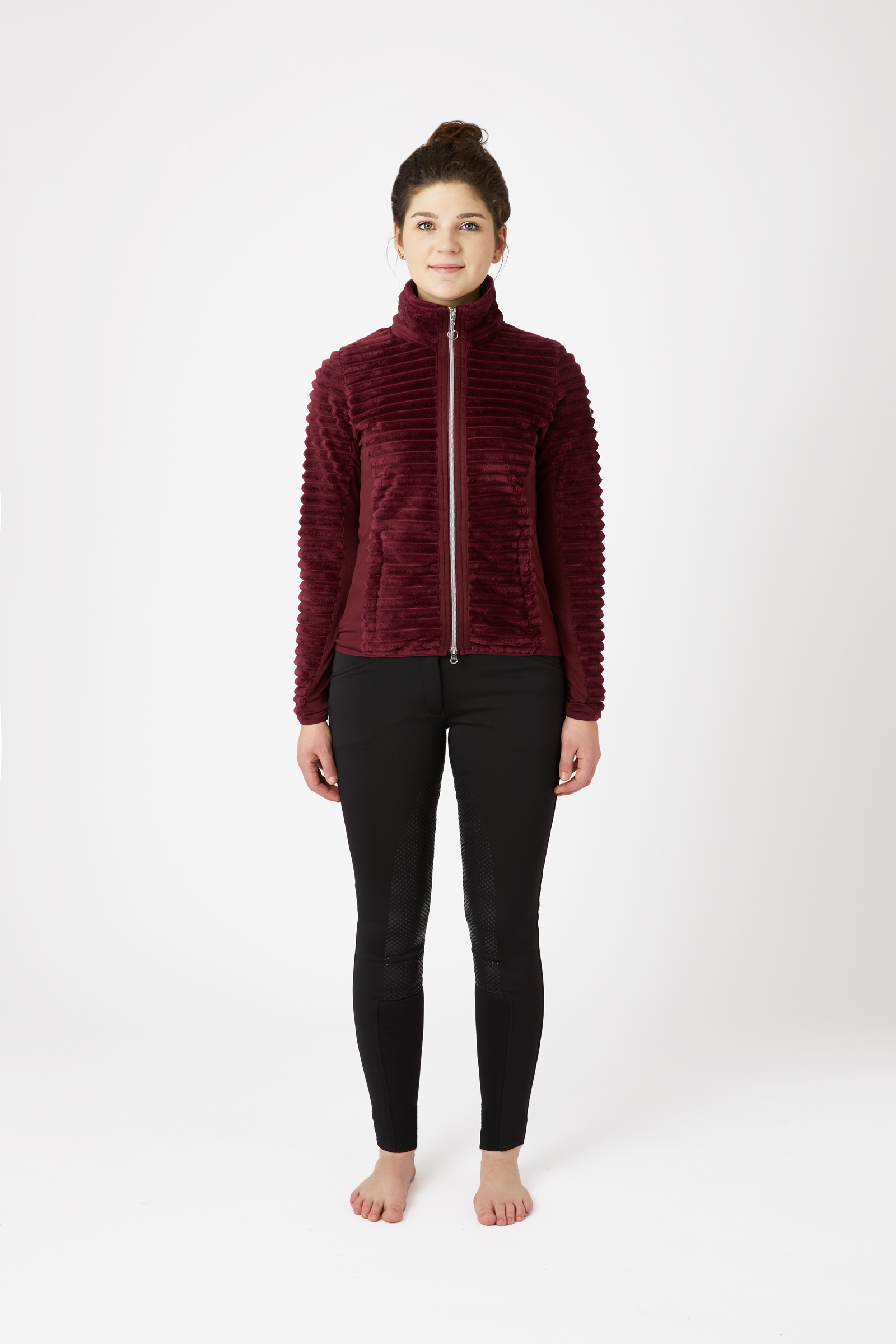 Horze Della randig ridjacka i  fleece för dam