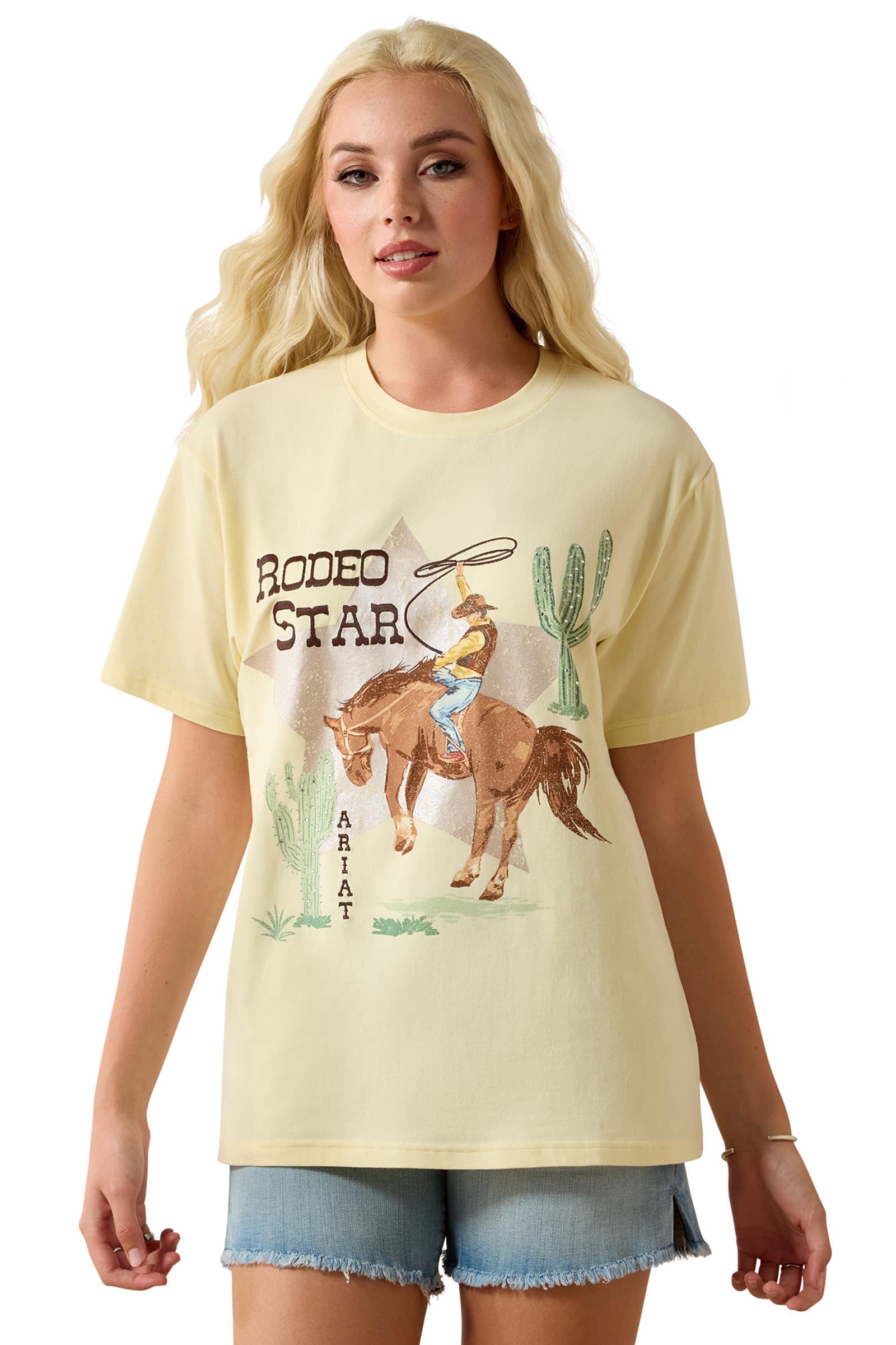 Ariat Camiseta Rodeo Star estilo boyfriend para mujer  