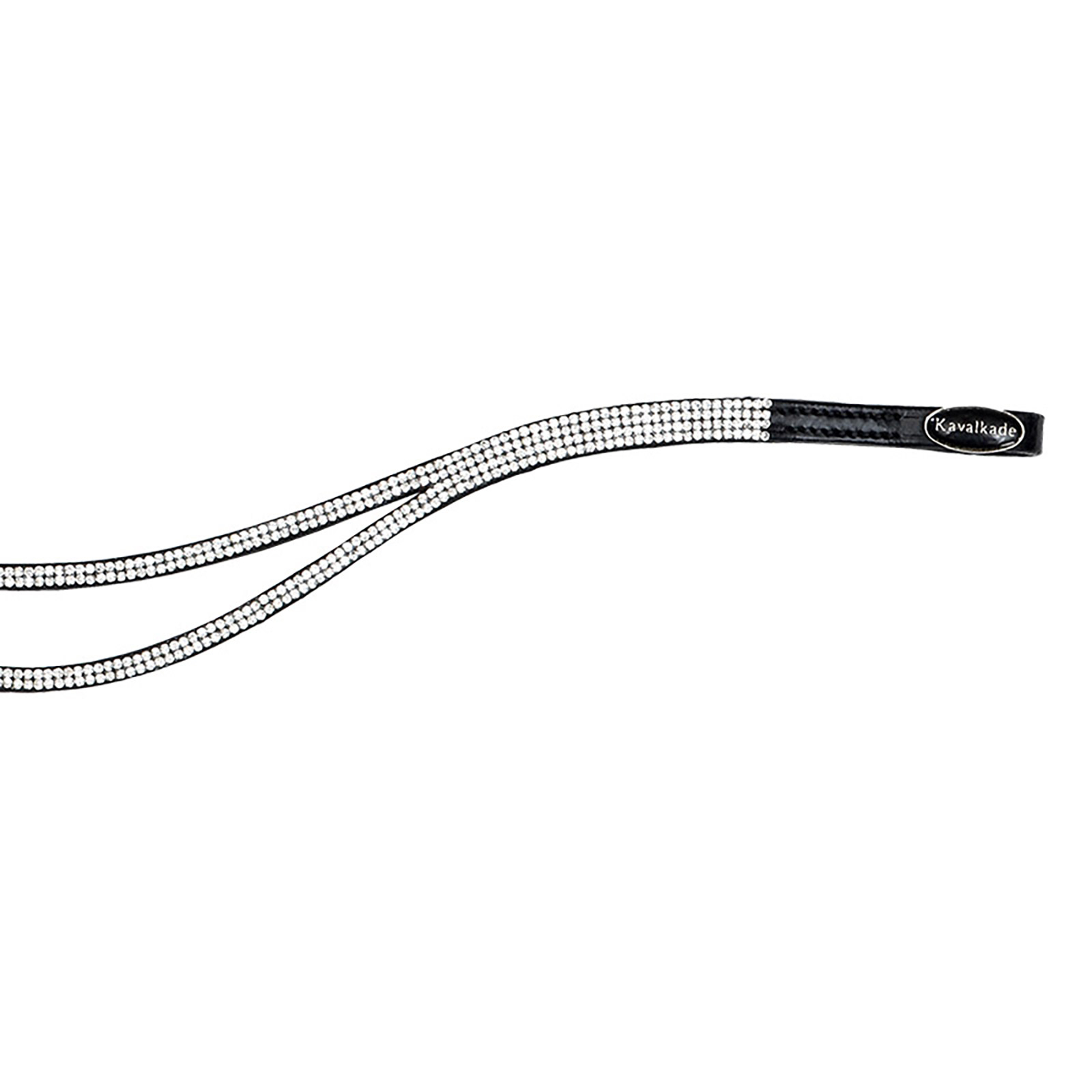 Kavalkade Duo Slim pannband med två rader grå strasstenar