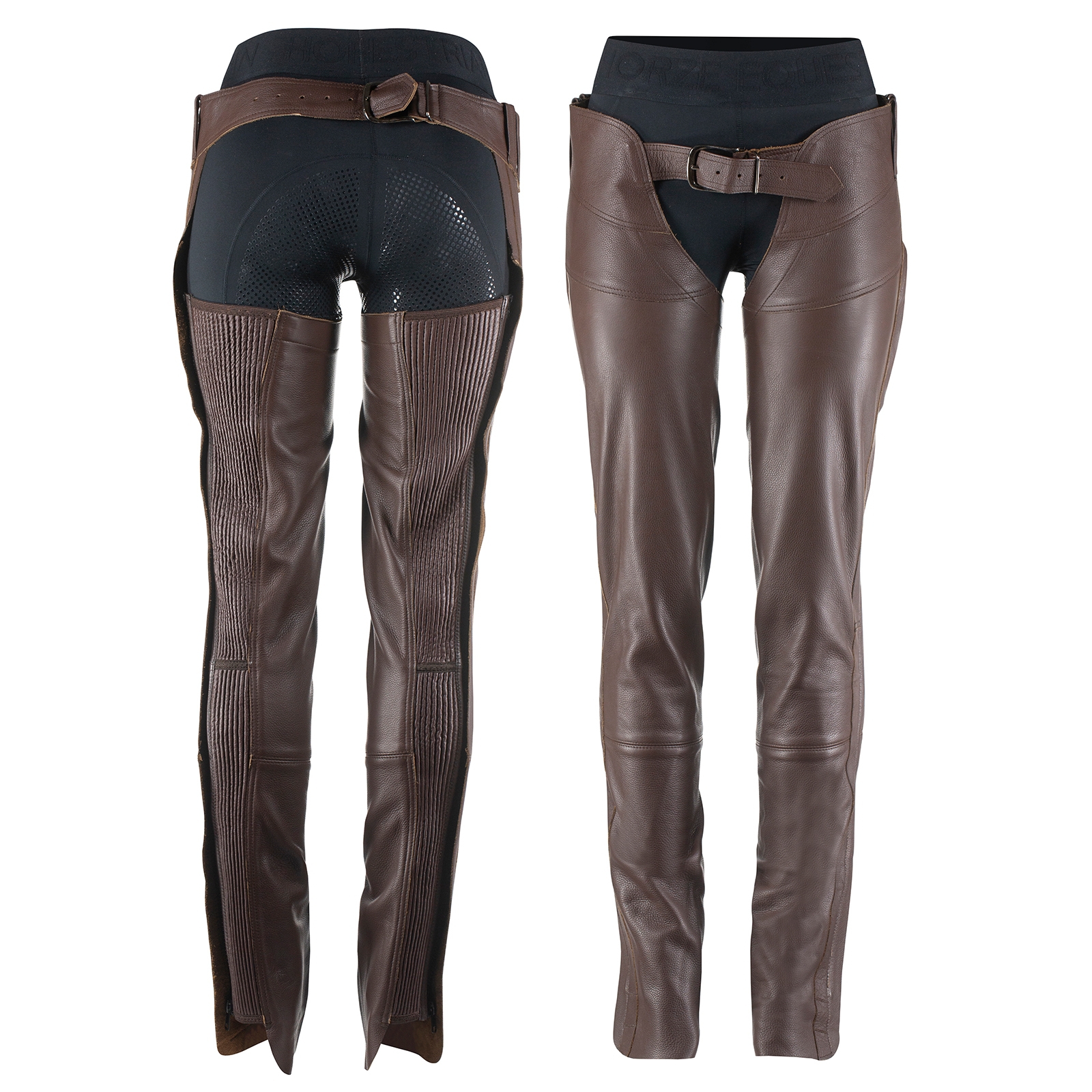 Dark Brown Horze Blake läder chaps