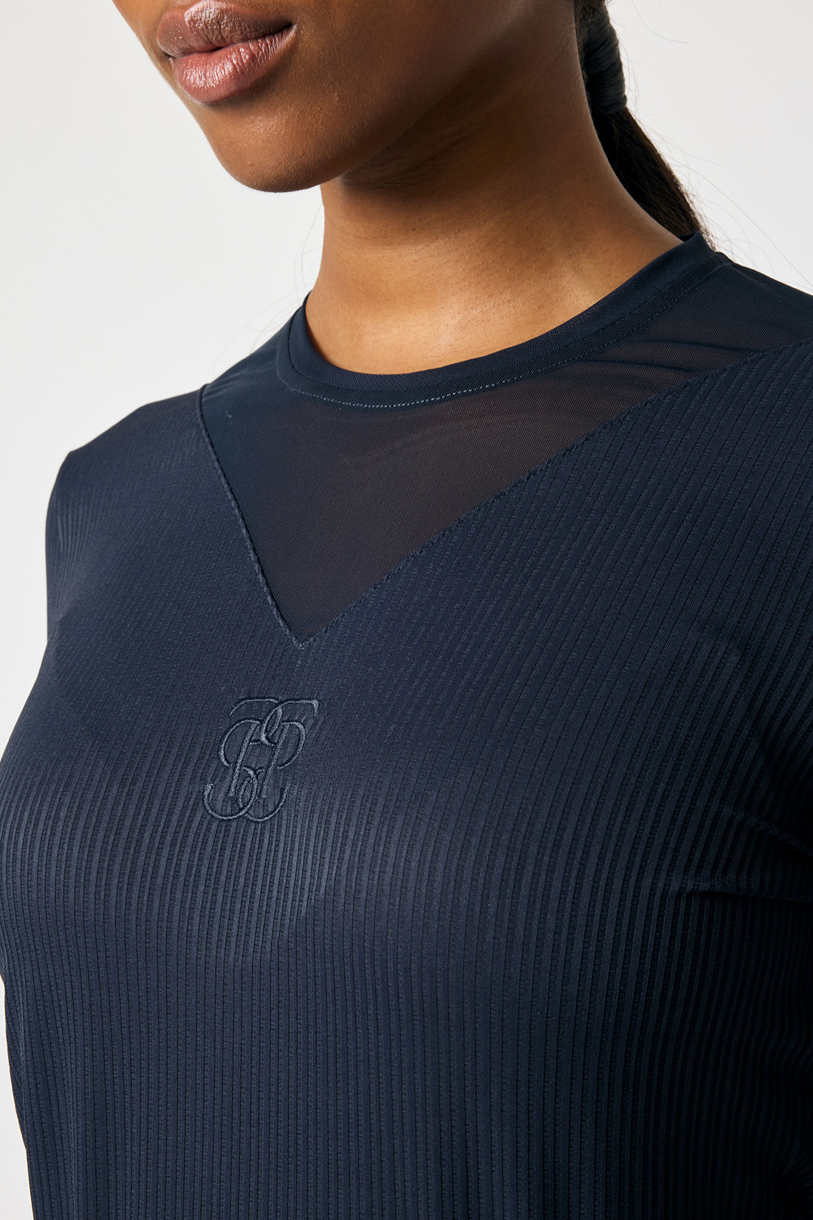 PS of Sweden Leandra L/S Randig Mesh Tr&ouml;ja