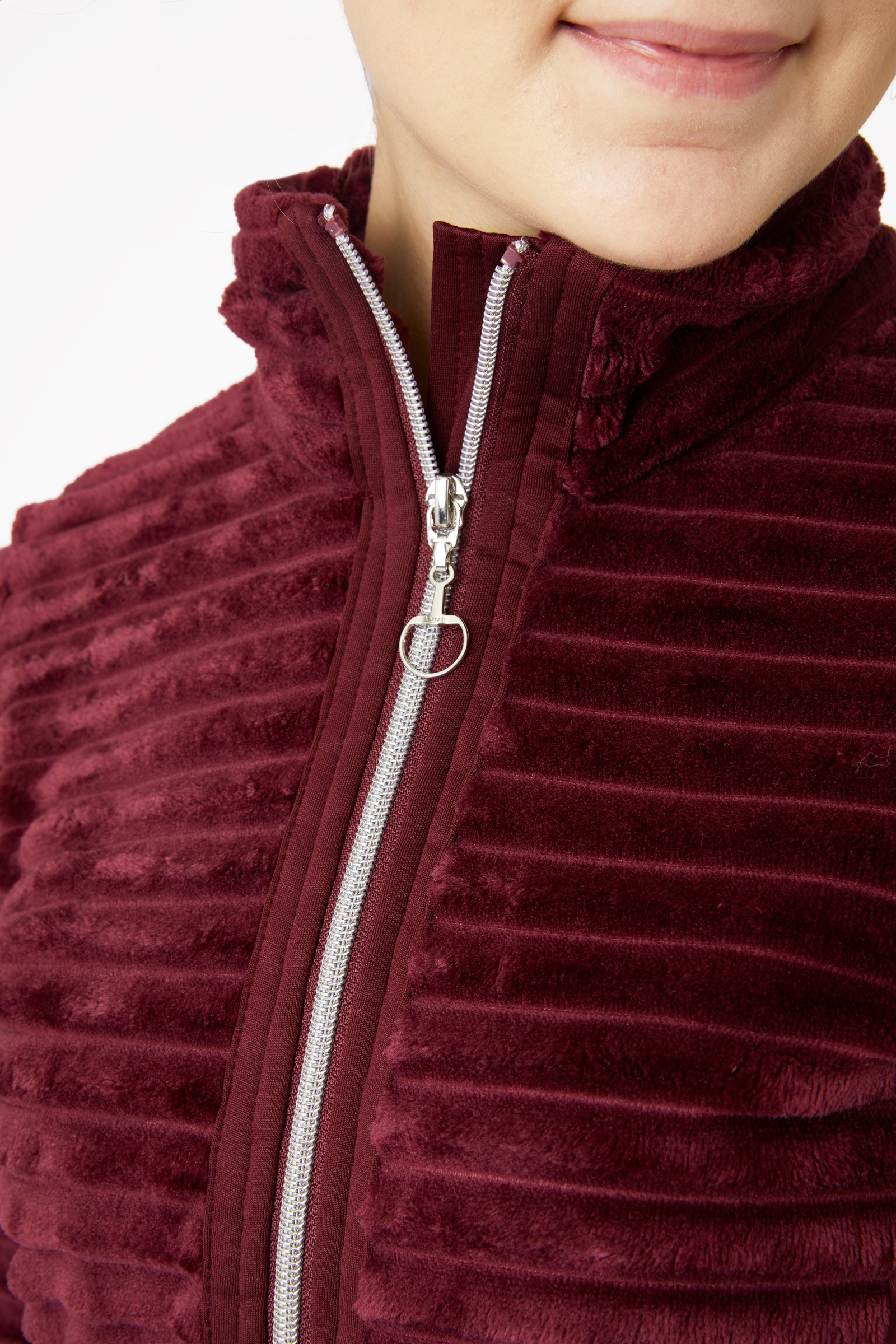 Horze Della randig ridjacka i  fleece för dam