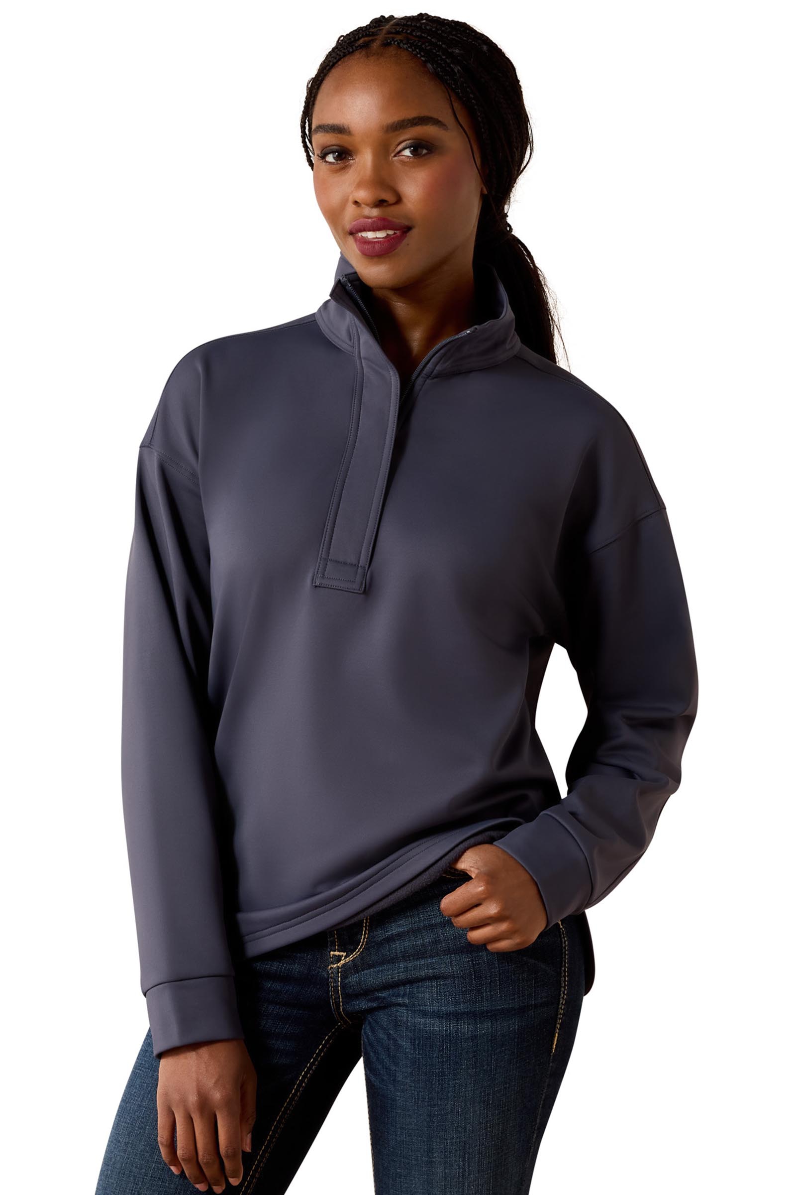 Ombre Blue Ariat Dam Breeze Logo 1/2 Zip sweatshirt