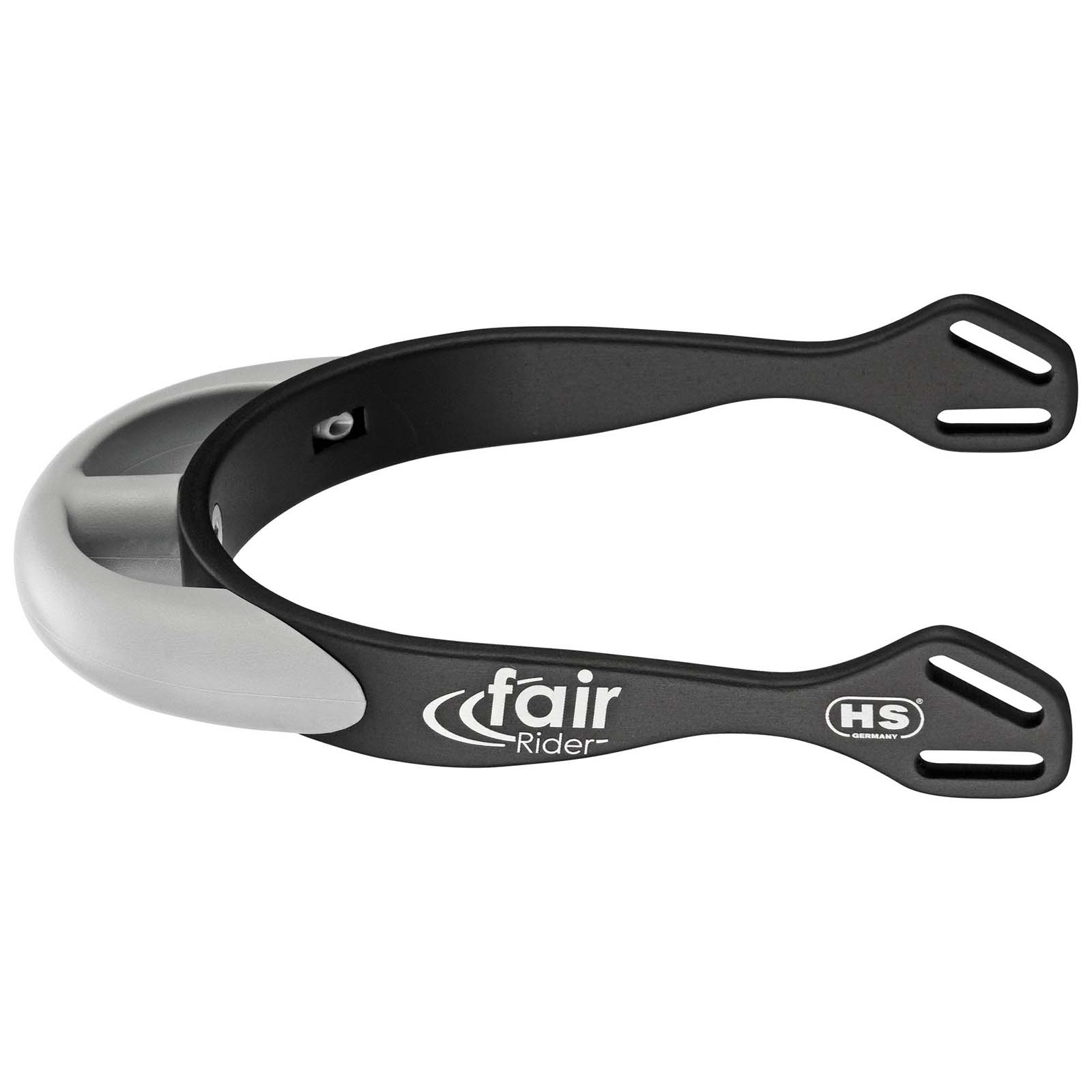 Black/Silver Sprenger FairRider Aluminum Spurs med rundad hals 20mm