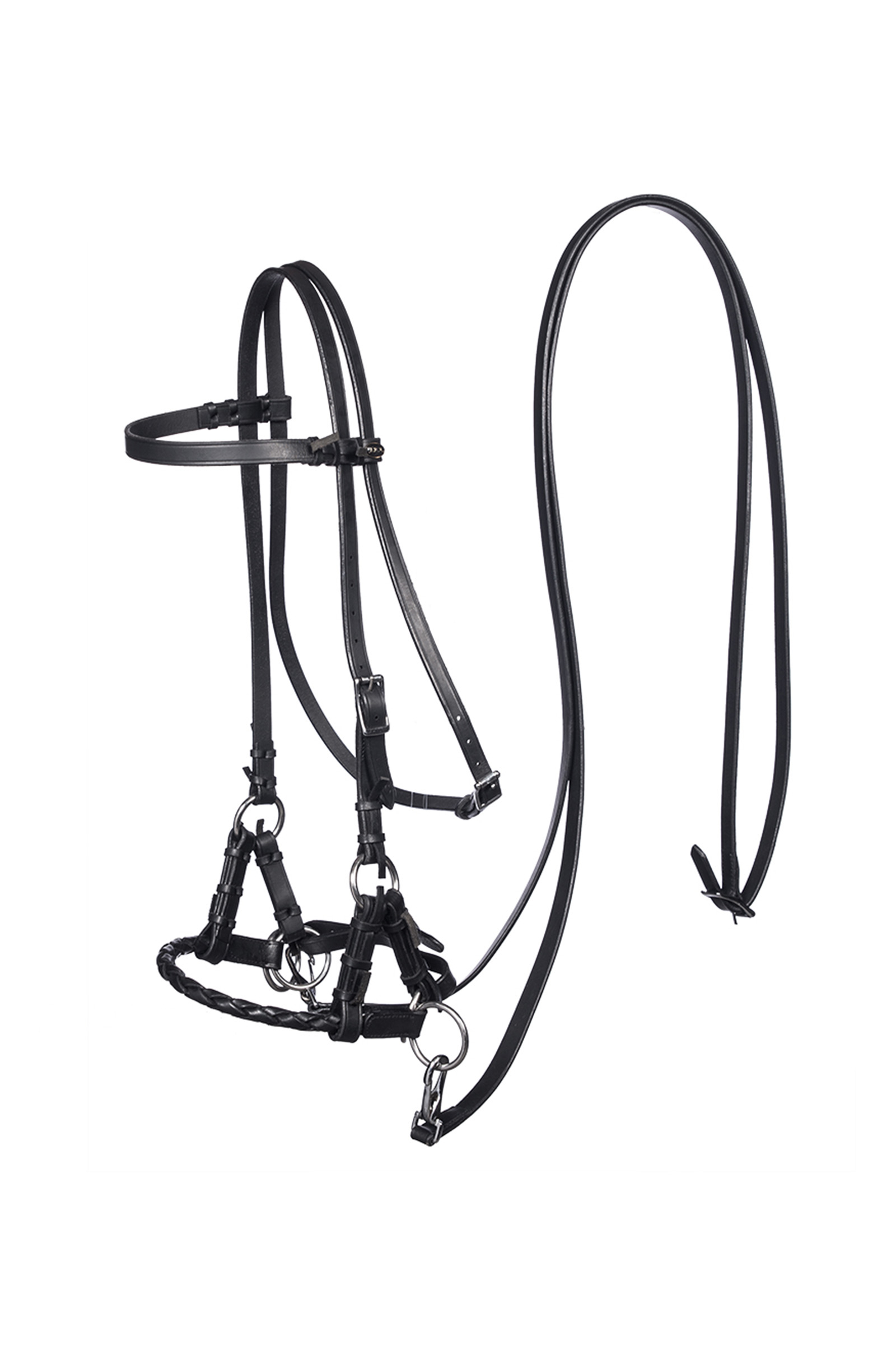 F.R.A. Freedom Riding Articles Pariba sidepull (System 3) vävd nosgrimma, med tyglar