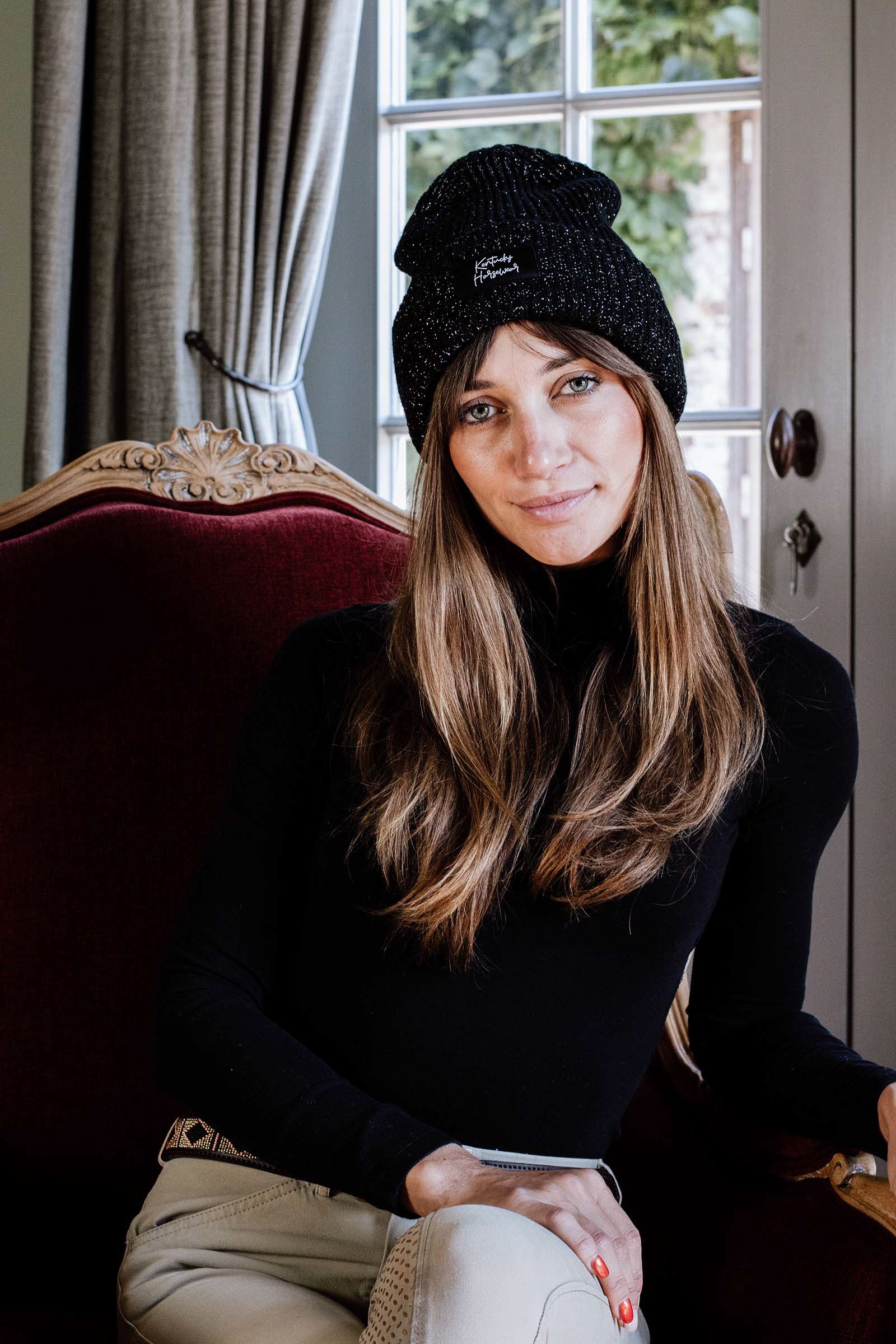 Black Kentucky Horsewear Glitter mössa