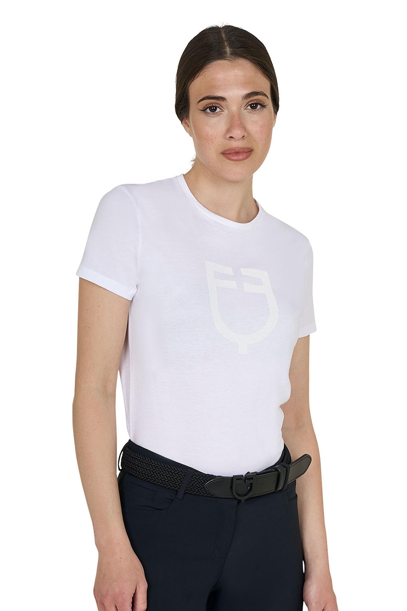 Equestro SS2026 Dam bomulls T-shirt med blank logotyp  