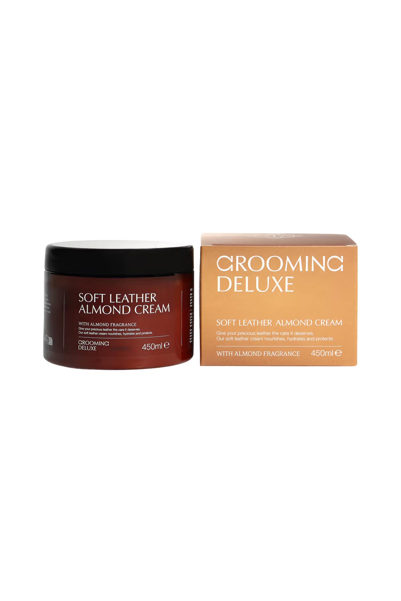 Grooming Deluxe Mjuk l&auml;der mandelkr&auml;m, 450 ml