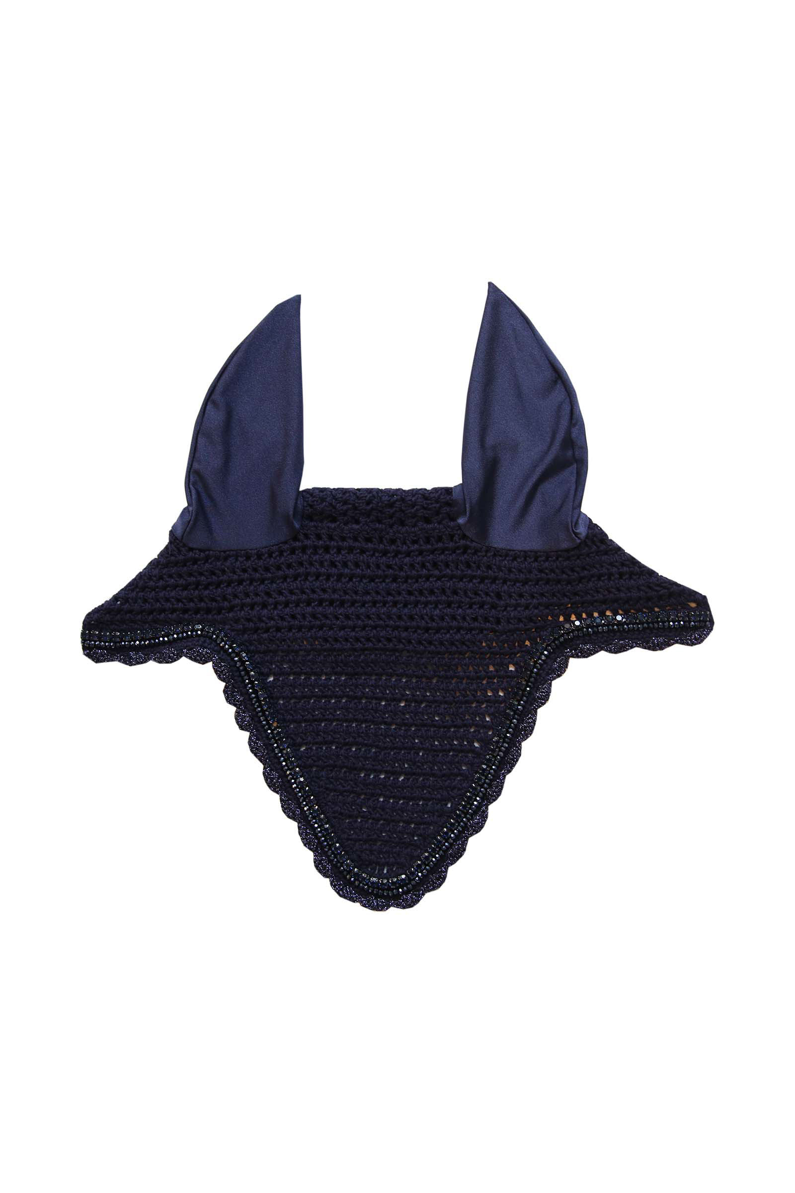 DB/AB Kentucky Horsewear ljudisolerande ridhuva i l&aring;ng modell med kristall & p&auml;rla