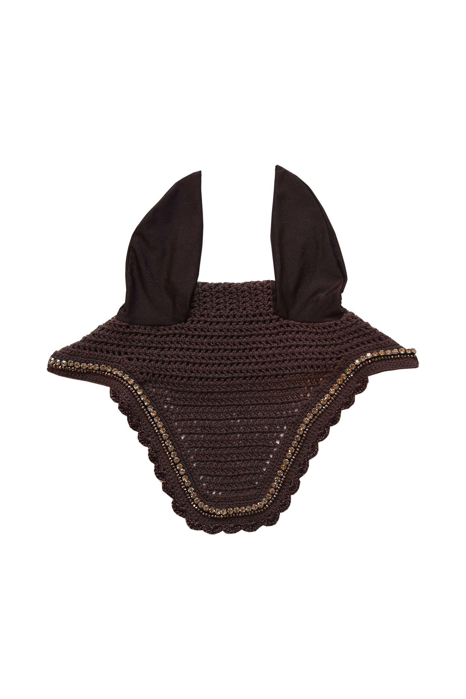 Brown Kentucky Horsewear Wellington ljudisolerande ridhuva med kristall & pärla