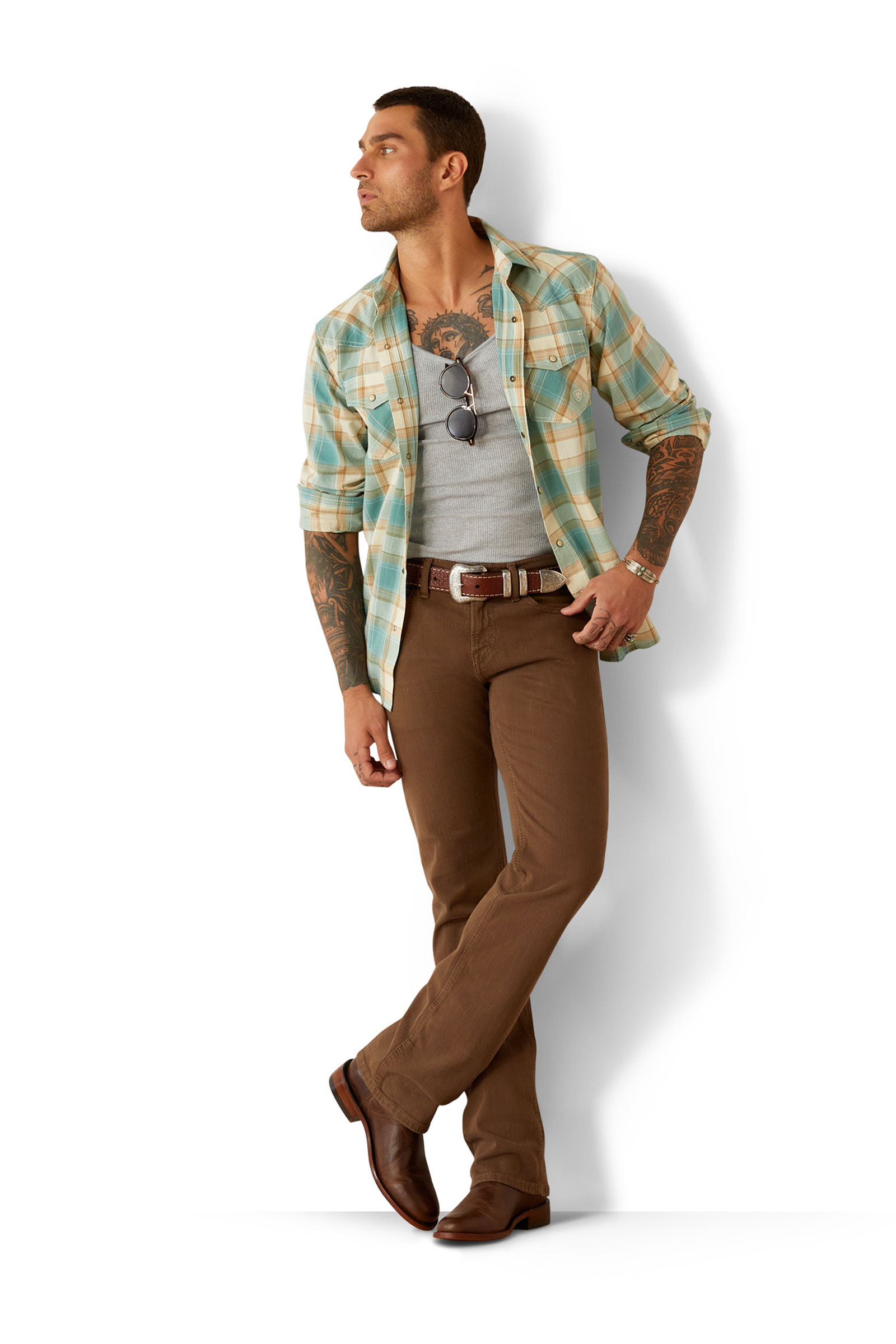 Ariat Hardin Retro l&aring;ng&auml;rmad herrskjorta