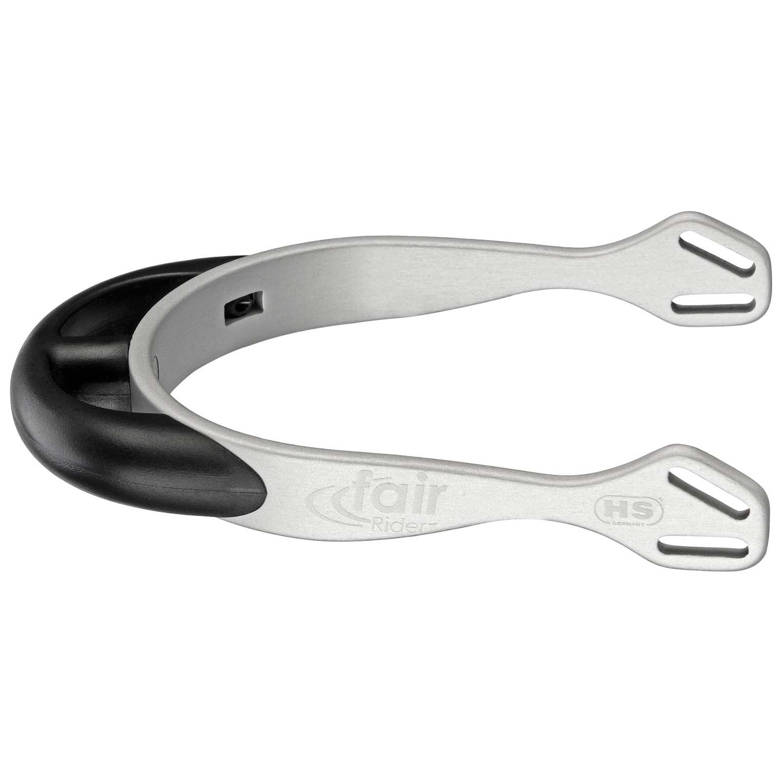 Silver/Black Sprenger FairRider Aluminum Spurs med rundad hals 20mm
