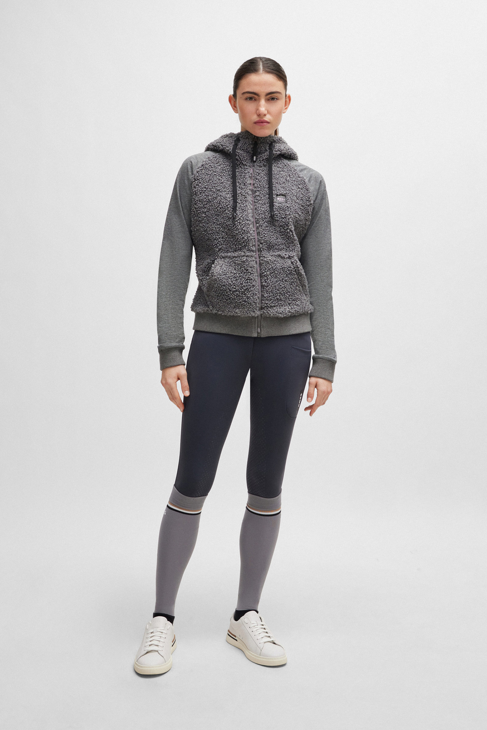 Boss Riva Teddy Hybrid Zip huvtr&ouml;ja