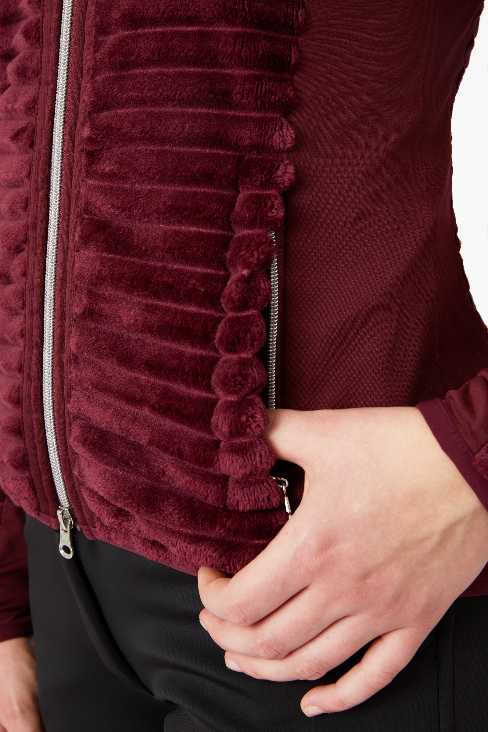 Horze Della randig ridjacka i  fleece för dam