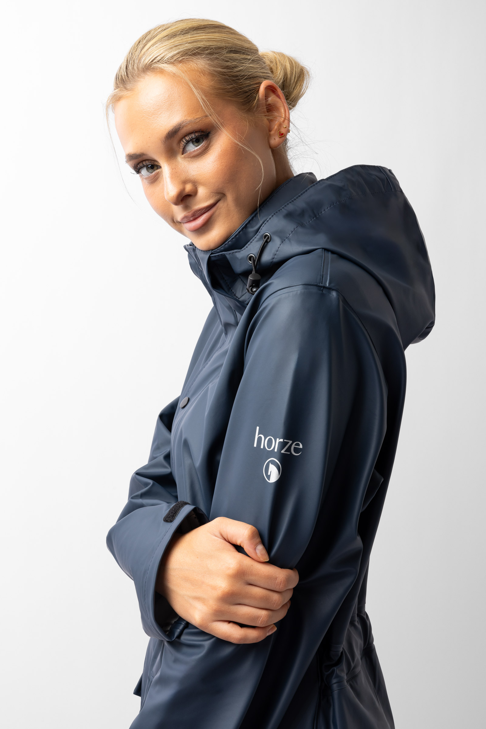Horze Hazel l&aring;ng damregnjacka med slitsar