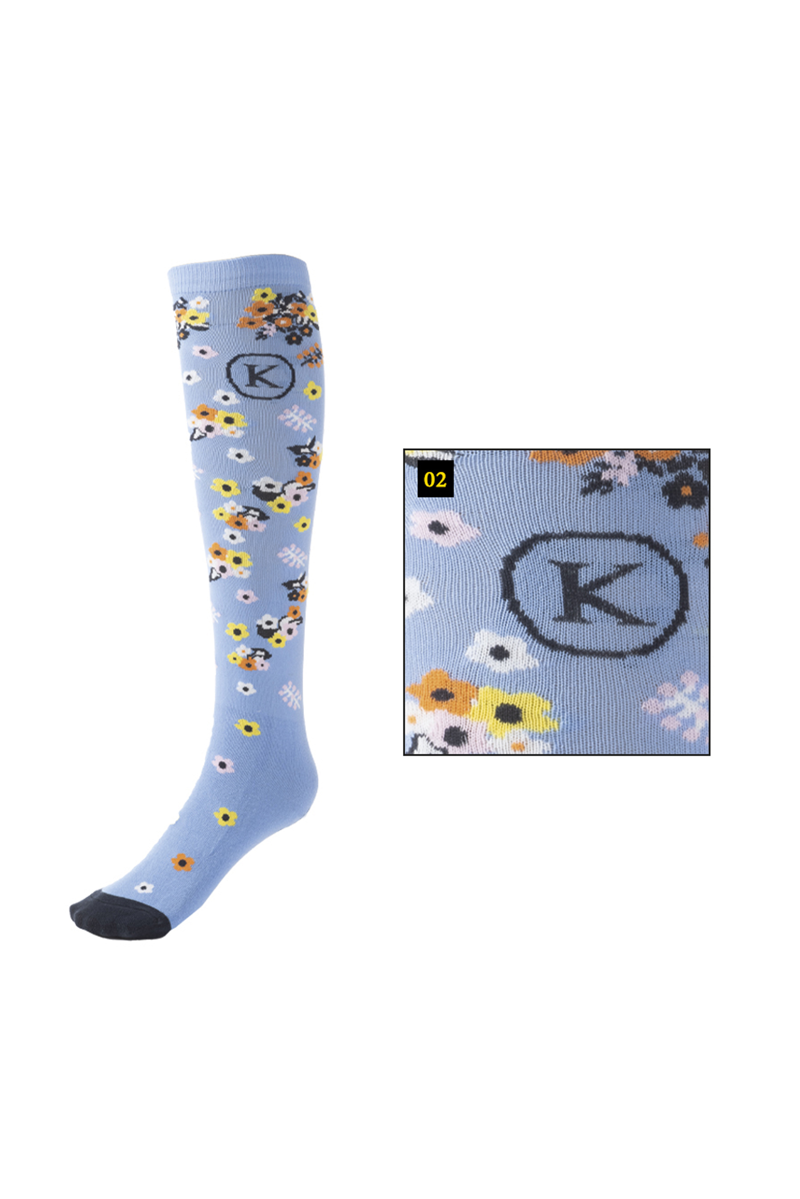 Lightblue/Multicolor Kavalkade Kaval Socks Sommar Tunn Ryttarsockar