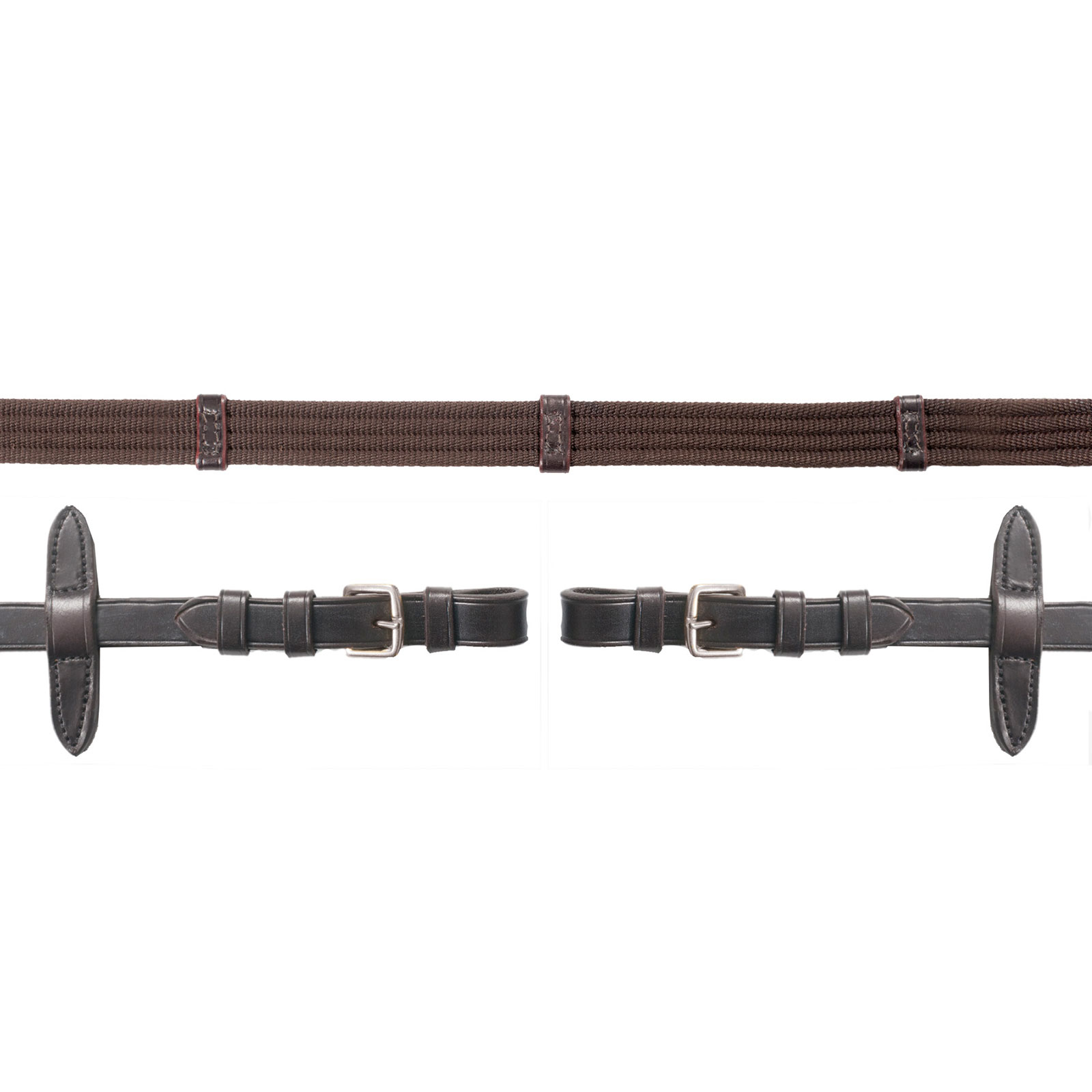 Brown/Silver Schockemöhle Sports Neo vävtyglar med spänne