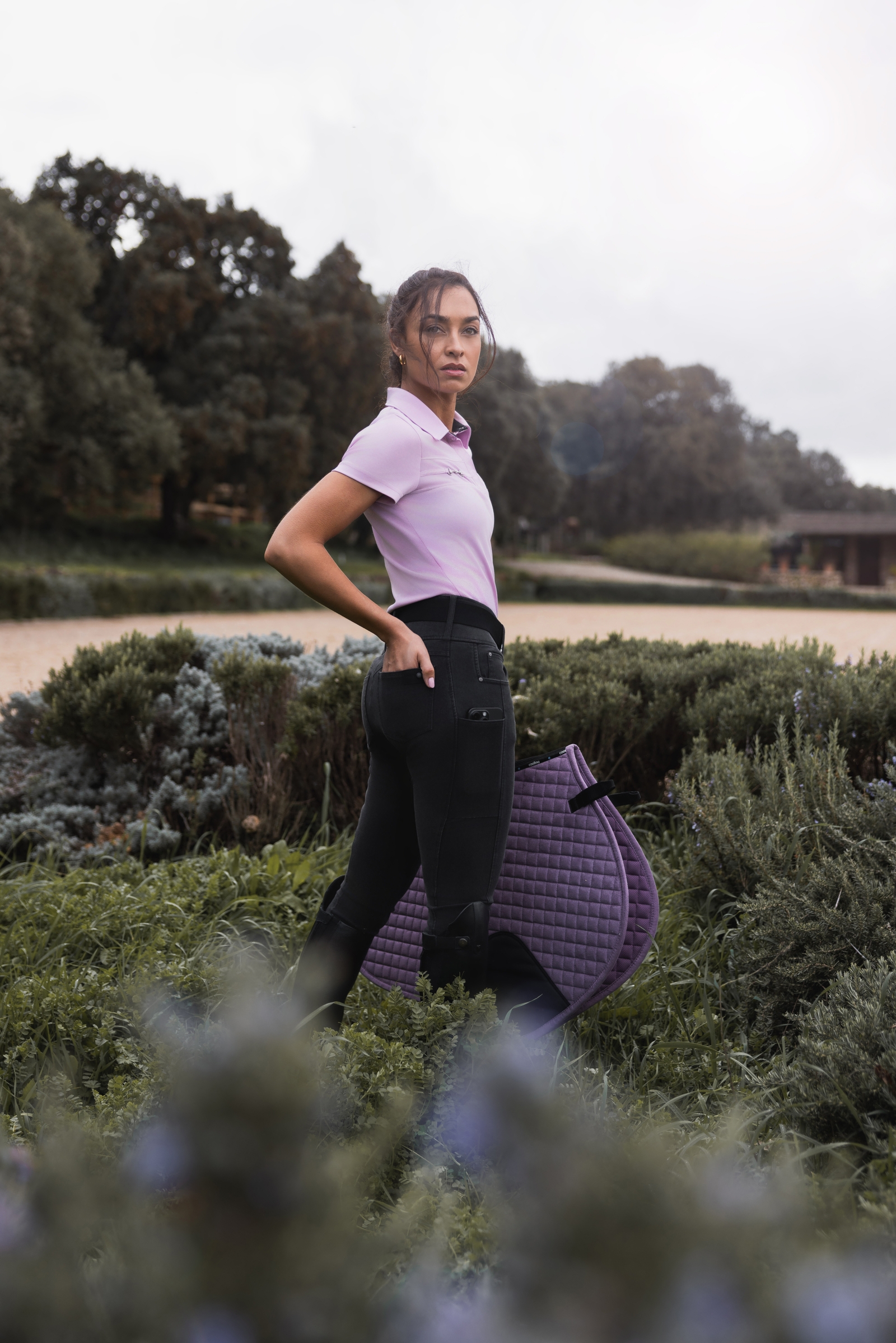 Horze Carolyn damska denim helskodda ridbyxor  