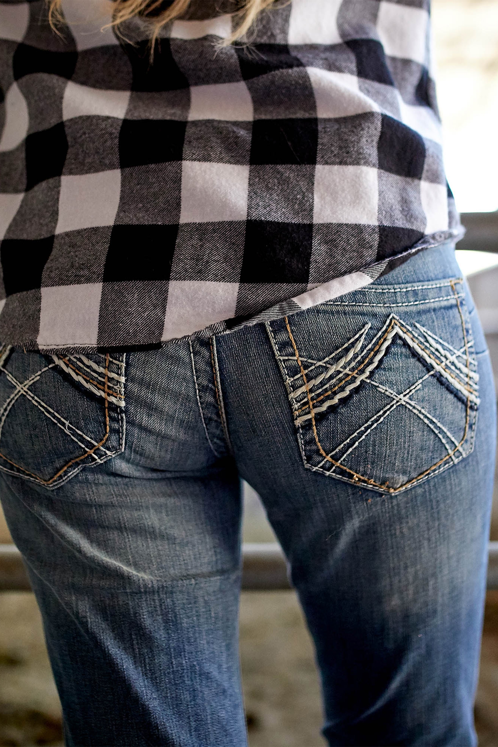 Ariat Whipstitch R.E.A.L. Bootcut stretch jeans med medelhög midja