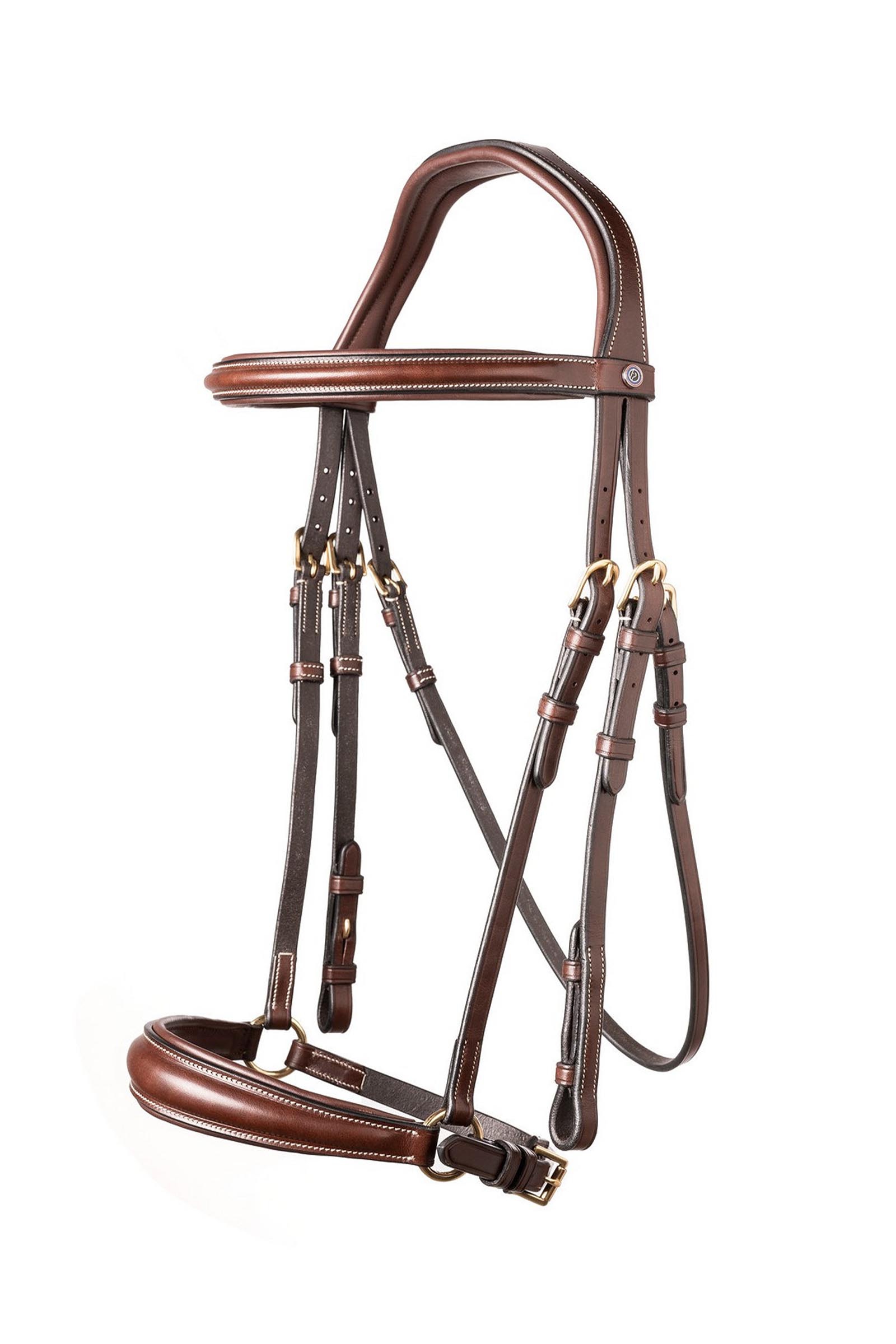 Brown/Gold Trust Equestrian Rome Drop Noseband Bridle