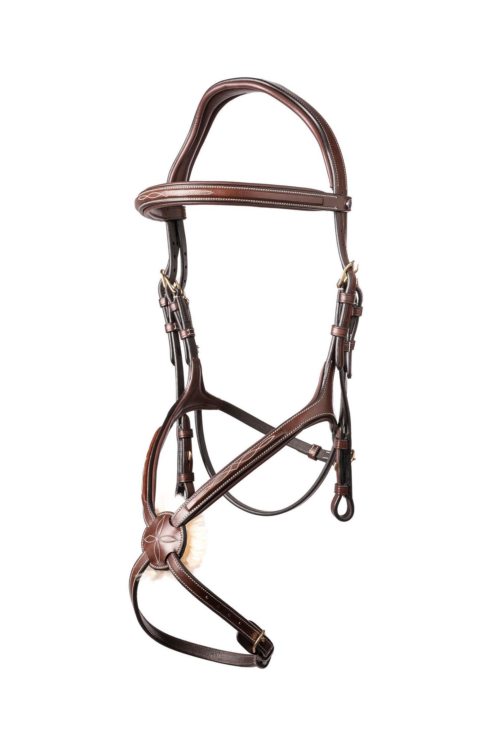 Brown/Gold Trust Equestrian Oslo Mexican Noseband Bridle