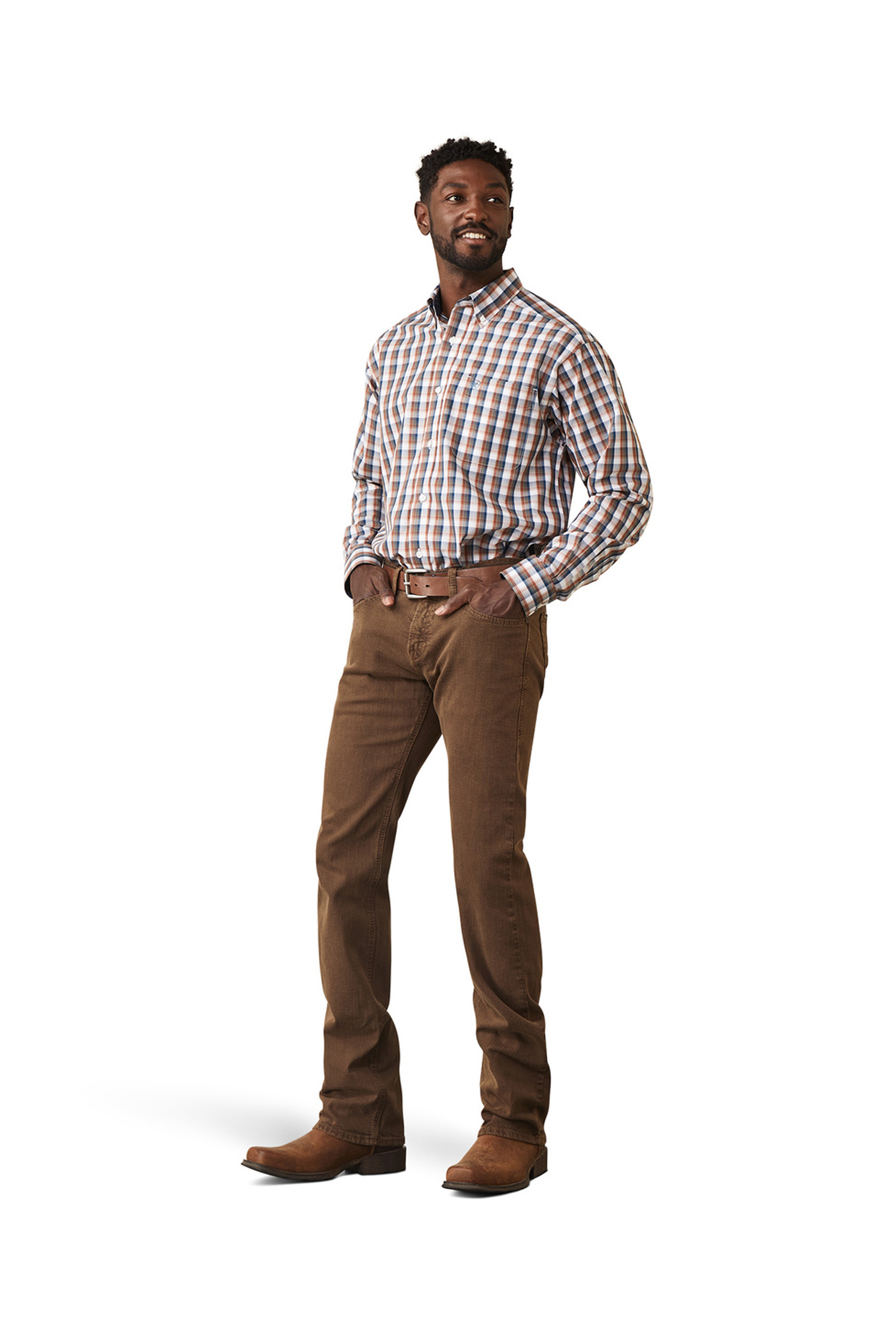 Ariat herr M7 Str Grizzly Straight jeans i olivgr&ouml;n