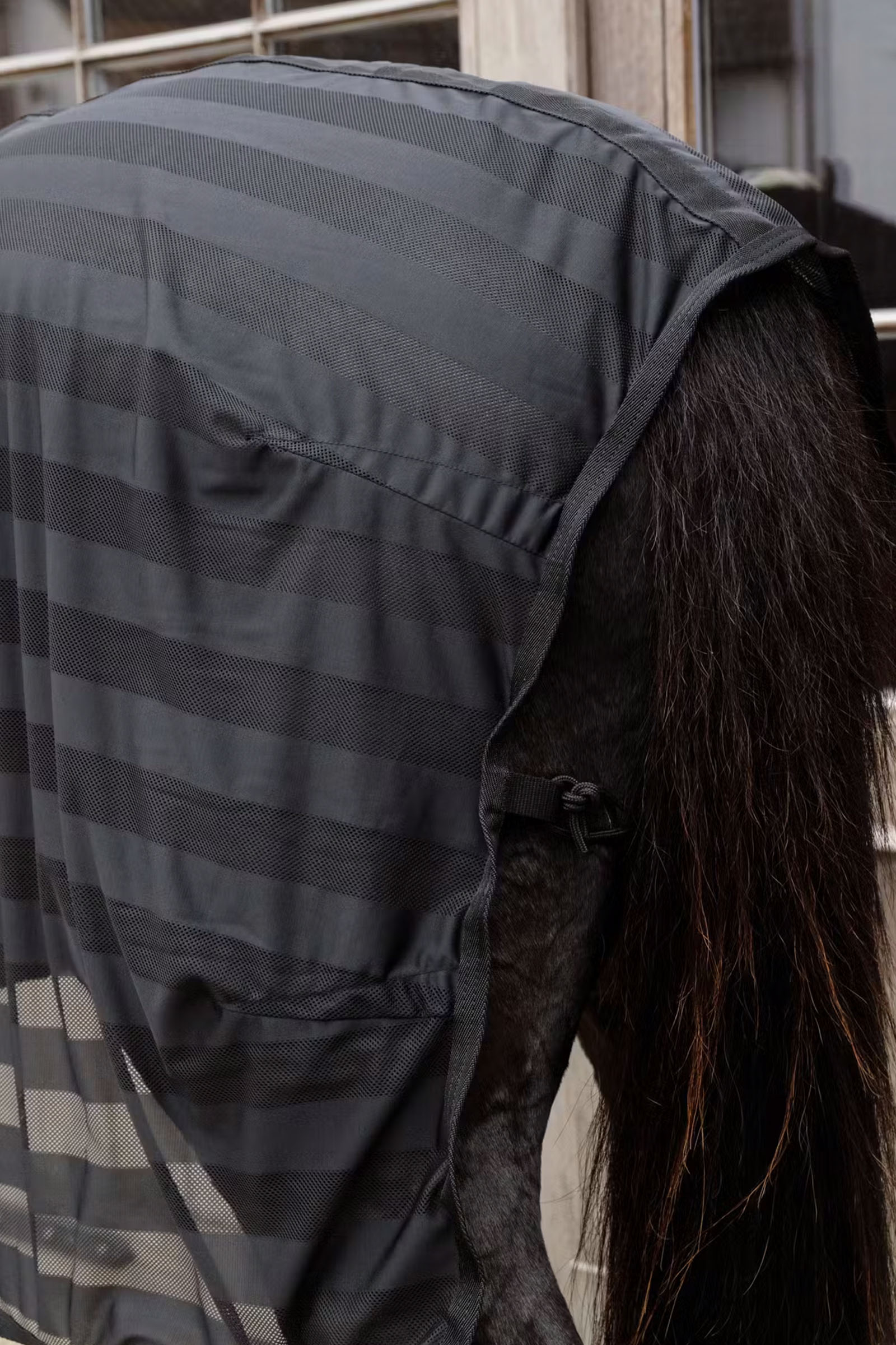 Kentucky Horsewear lätt randigt flugtäcke i mesh