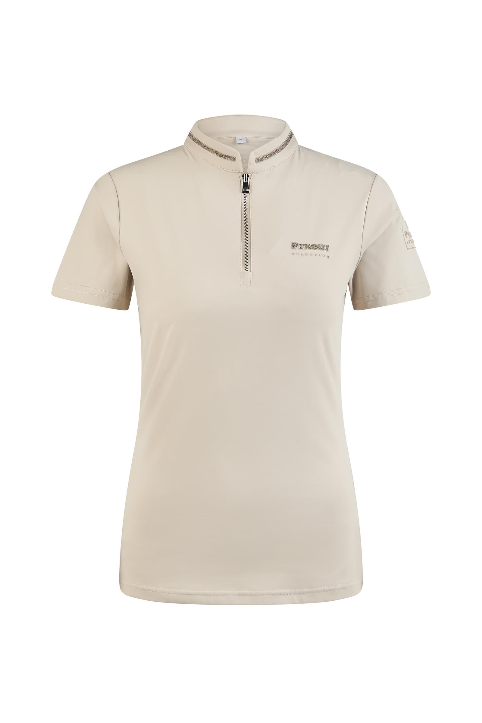 Pearl Gray Pikeur dam funktionsshirt med dragkedja