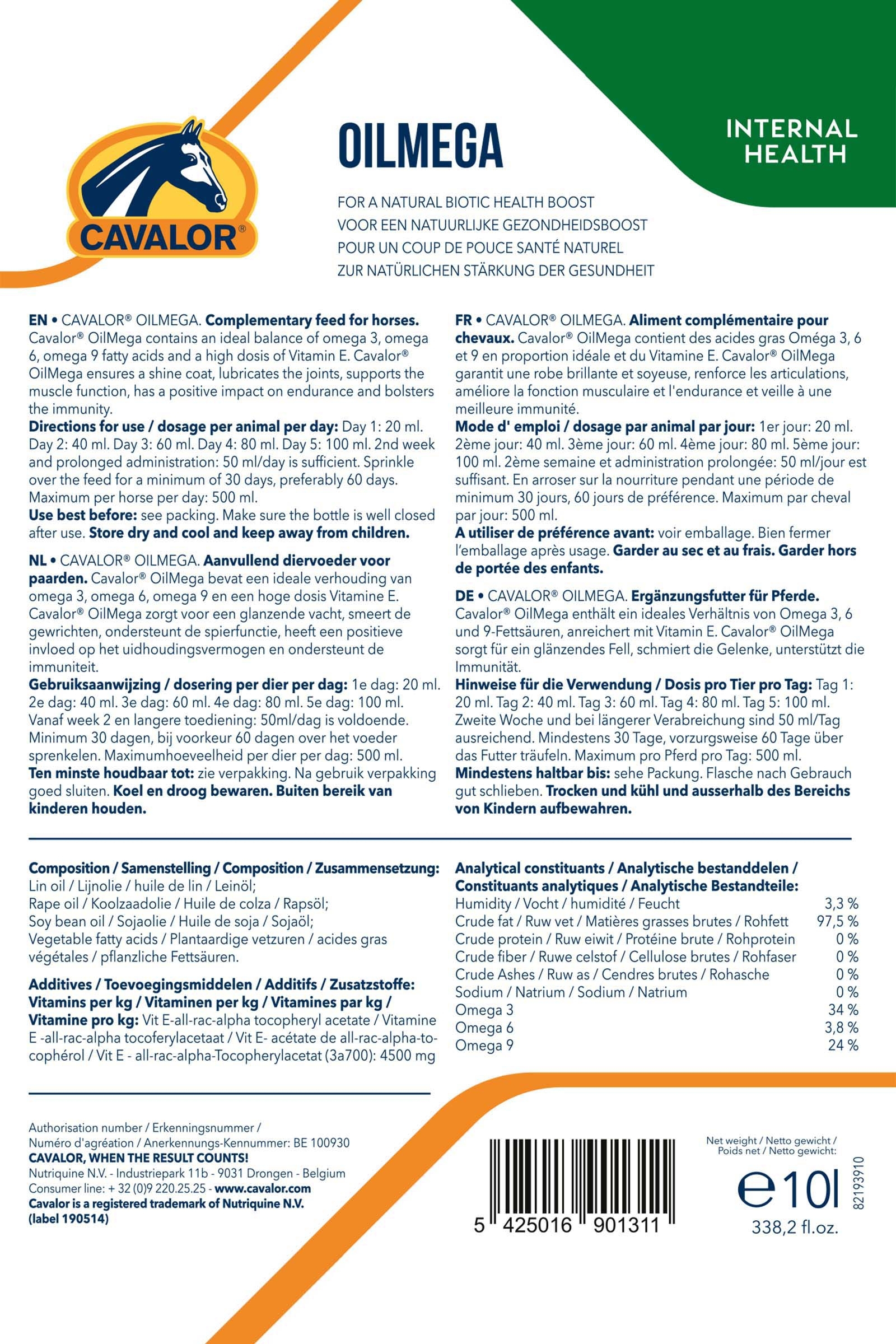 Cavalor Oilmega, 10l