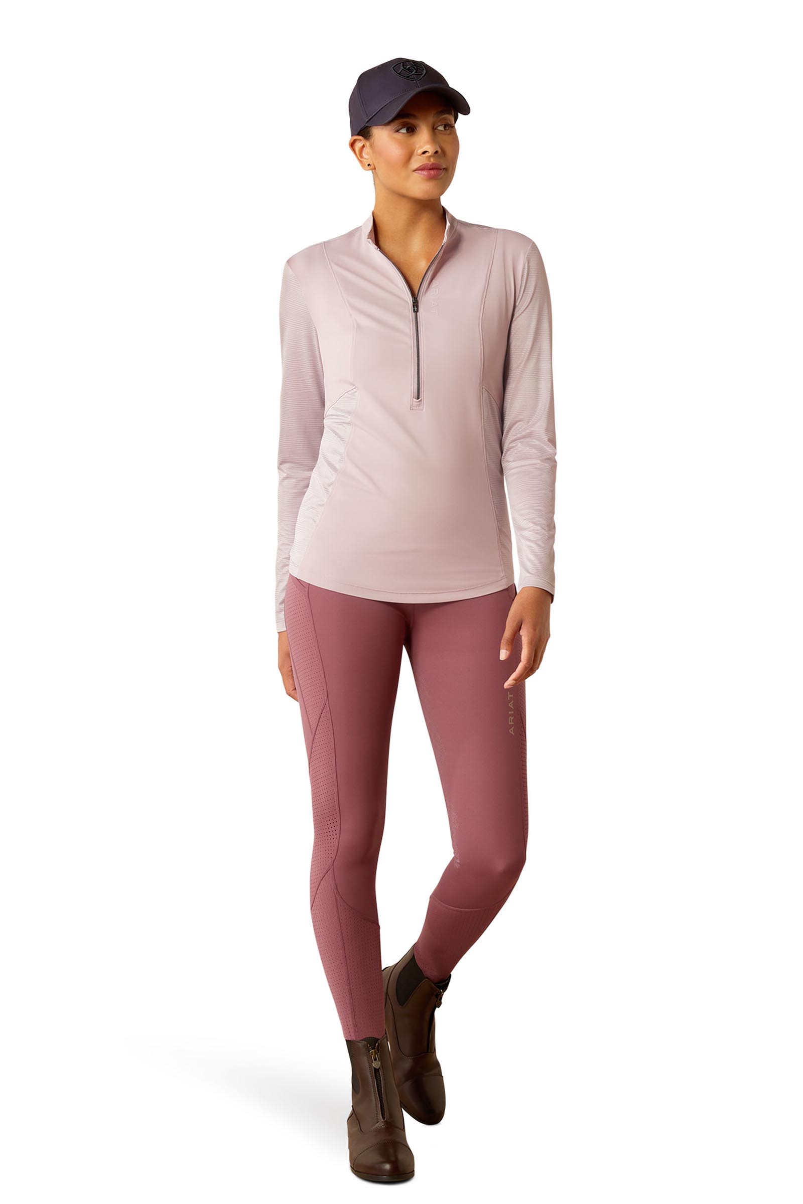 Ariat Breathe l&aring;ng&auml;rmad dam-funktionsshirt med 1/4 dragkedja