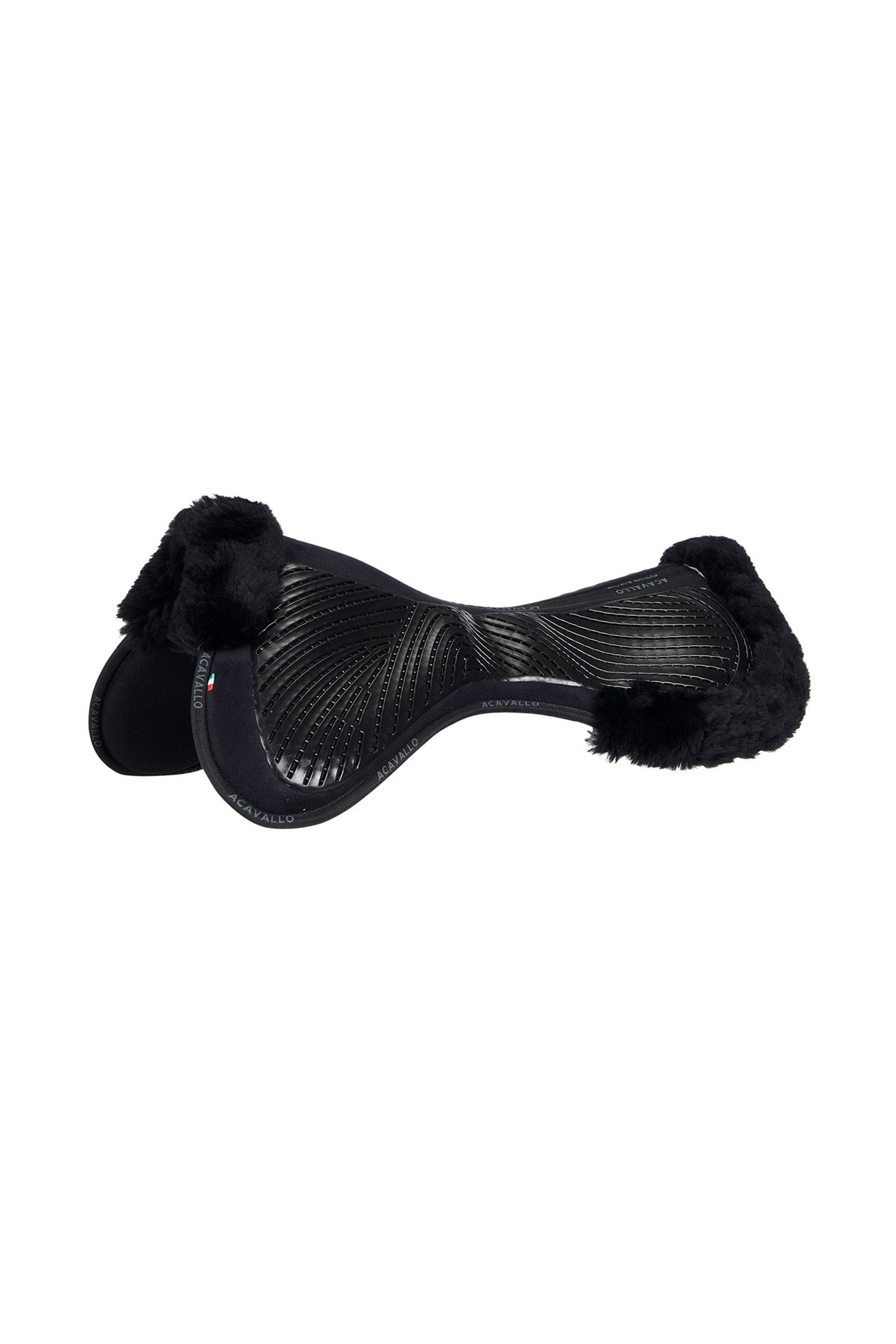 Black/Black Acavallo Close Contact Gel & Memory Foam Halvpadd med lammskinn