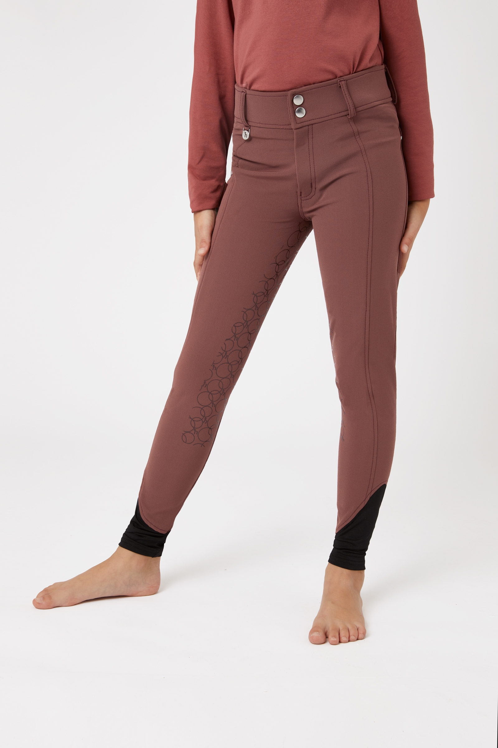 Horze Leighton Teens ridbyxor med telefonficka och helskodd i silikon