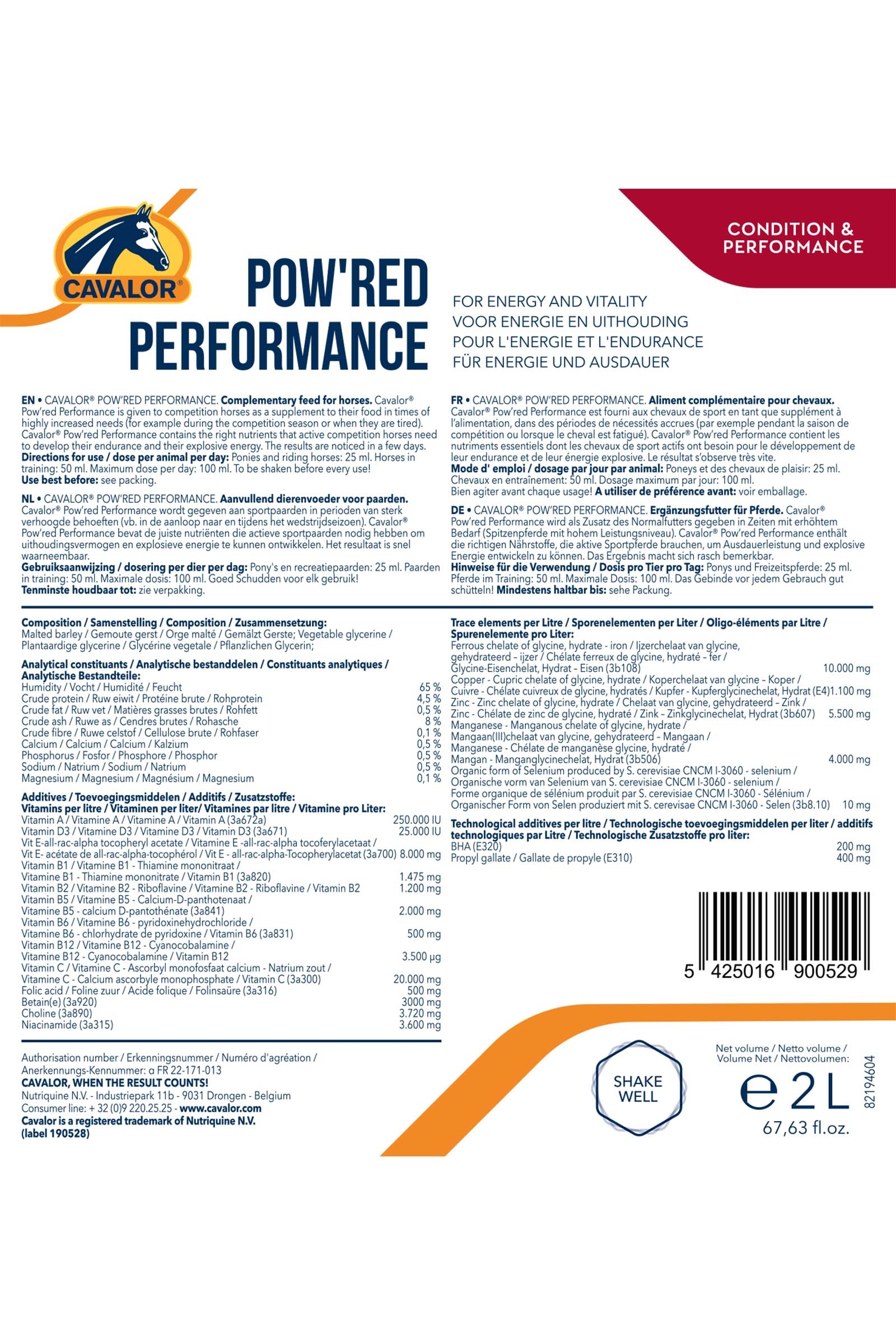 Cavalor Powred Performance,&nbsp;2 L