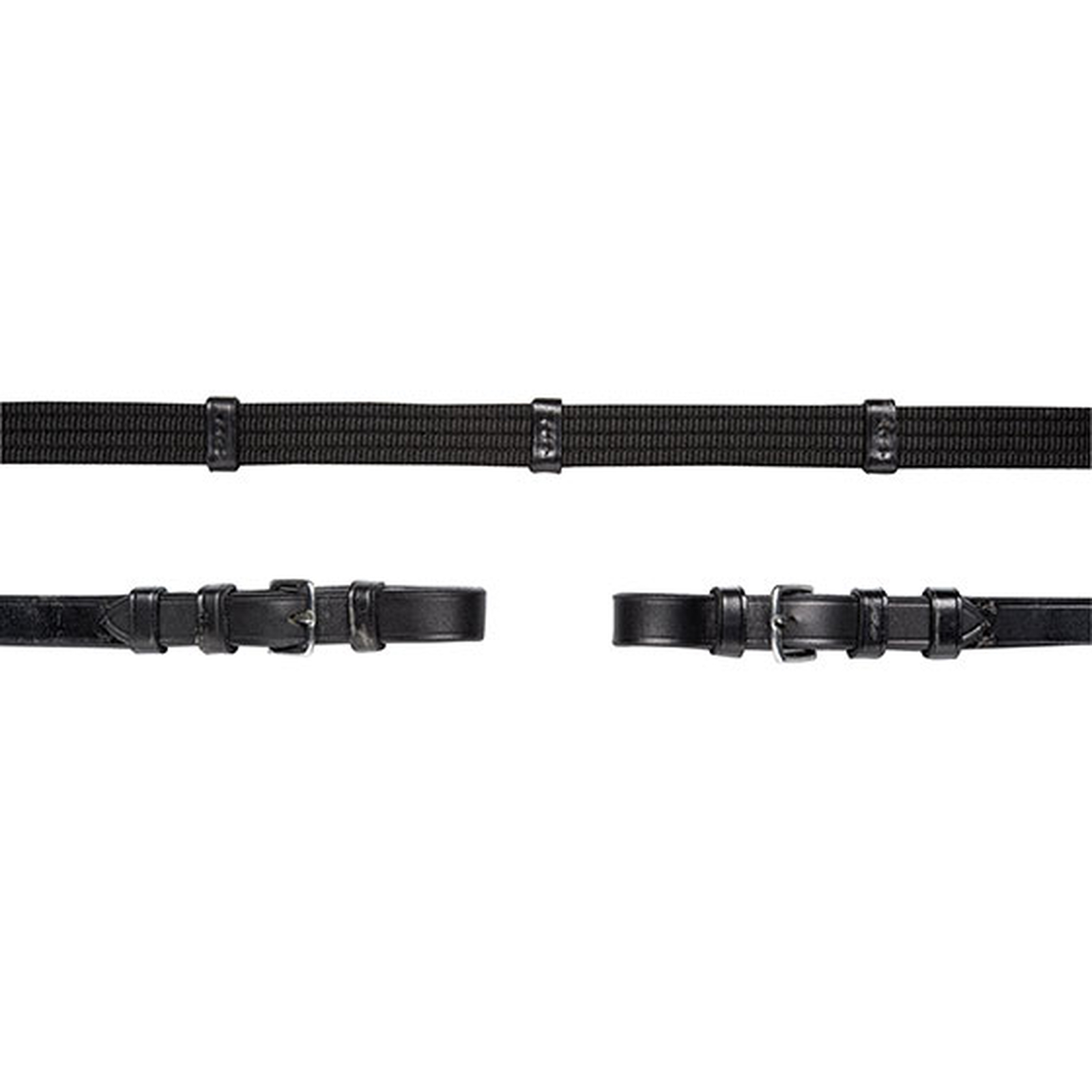 Black/Silver Schockem&ouml;hle Sports v&auml;vribbtyglar med sp&auml;nnen, 5 stoppar, martingalstopp