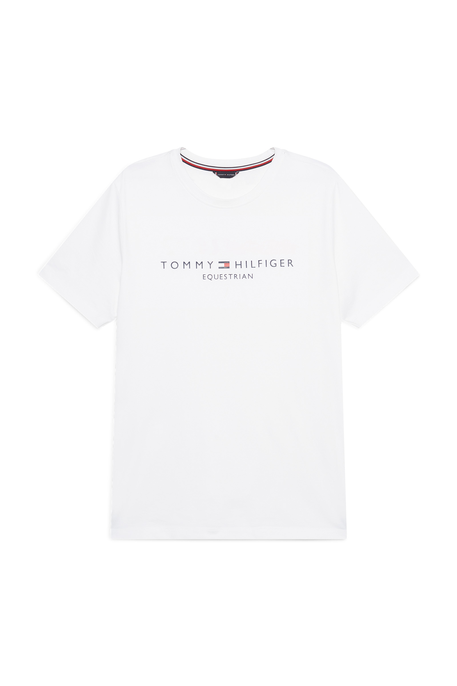 Th Optic White Tommy Hilfiger Equestrian Williamsburg T-shirt med grafiskt tryck och korta ärmar