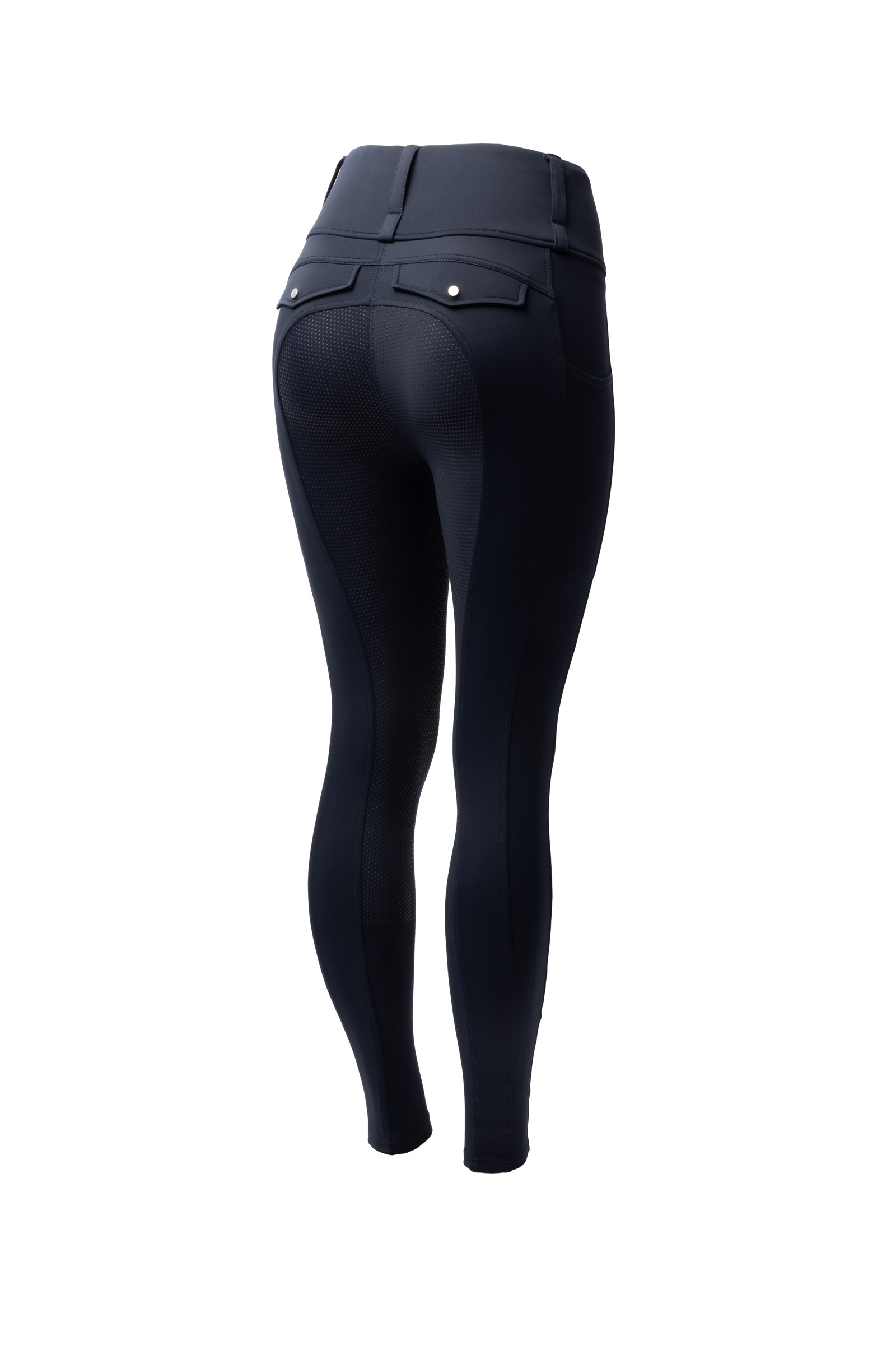 dark navy Horze Anya ridtights för dam med helskodd i silikon UPF 50+